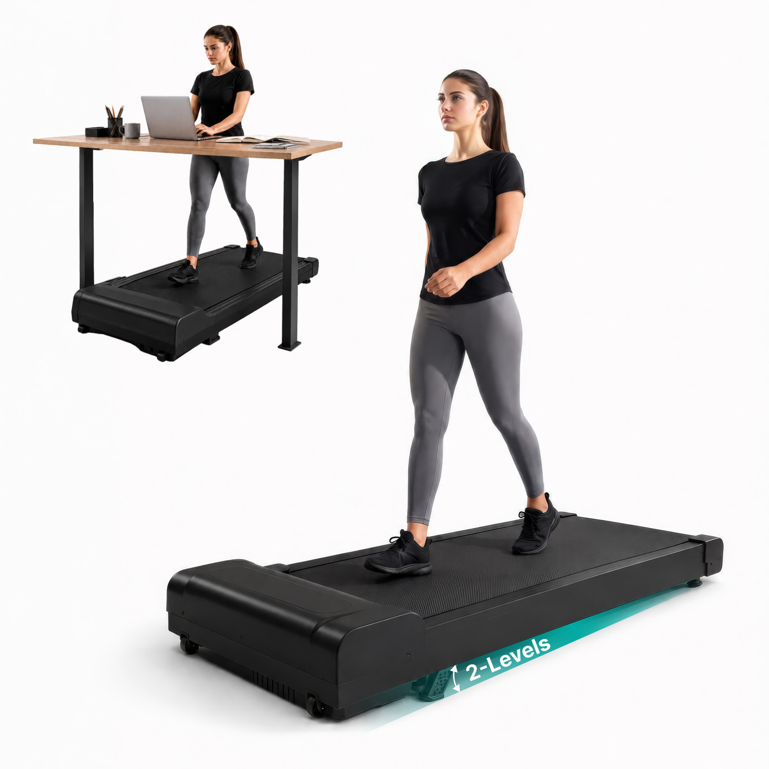 Image of FITKIT by Cult Neo Walking Pad 3.5HP BLDC Motor 2 Level Incline 120kg Weight (Black) Treadmill (Max Weight:120 kg)