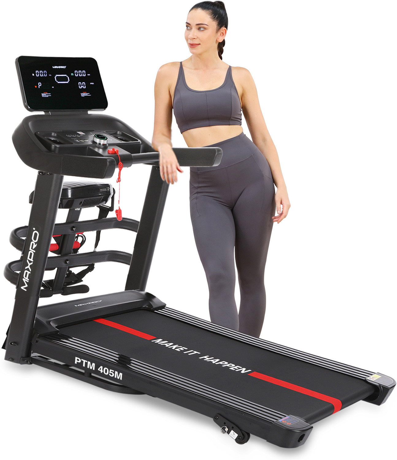 Image of Maxpro PTM405M 4.5HP Peak Motor with Massager,Free Diet Plan,Fit Show App,LED Display Treadmill (Max Weight:110 kg)