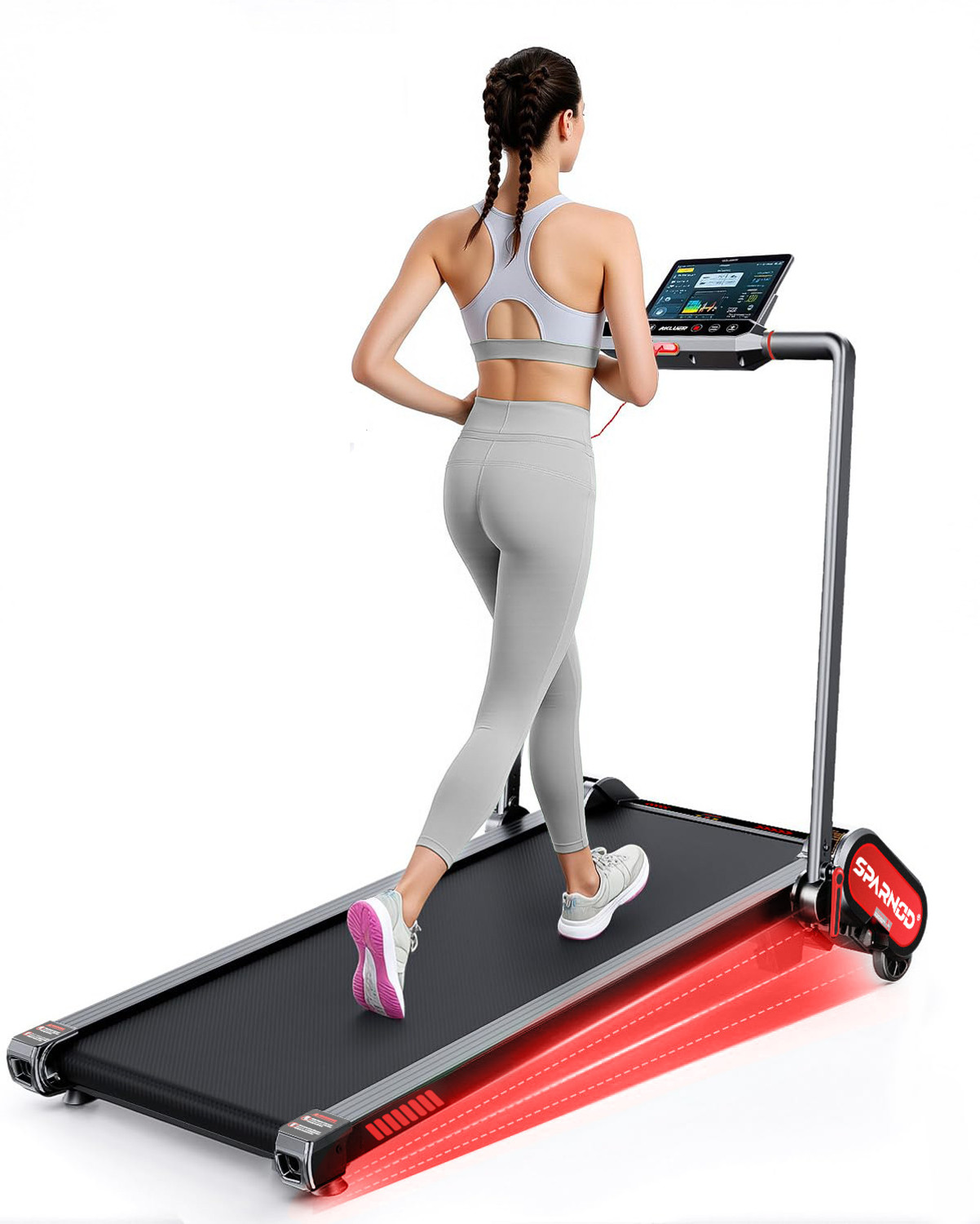 Image of Sparnod Fitness STH-3011 Walking Pad For Home Use 2.5HP, 12km /h, 13%Auto Incline, Remote Control Treadmill (Max Weight:120 kg)