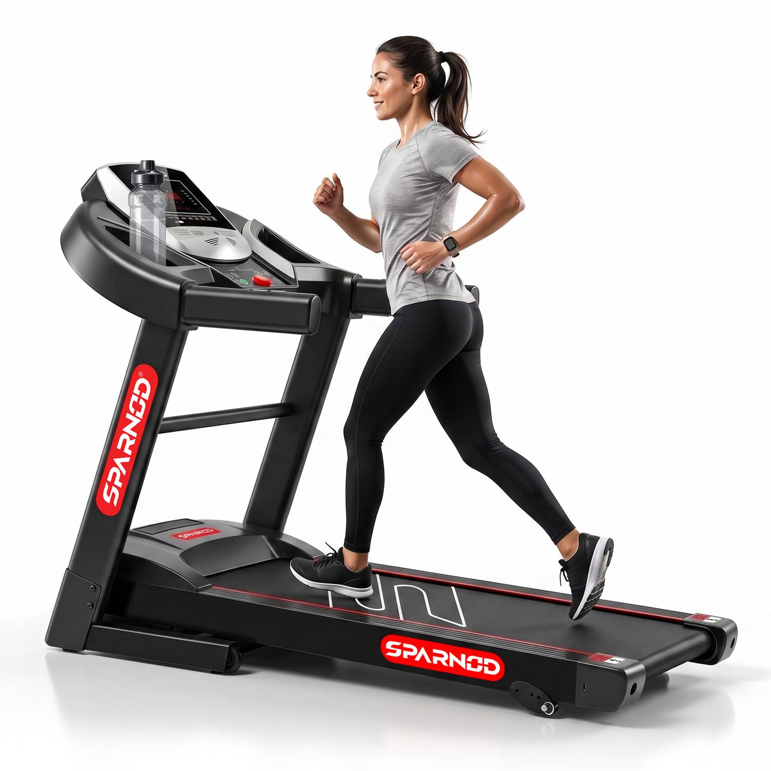 Sparnod Fitness STH-1200 (4 HP Peak) Automatic Motorized for Home Use Treadmill (Max Weight:110 kg)