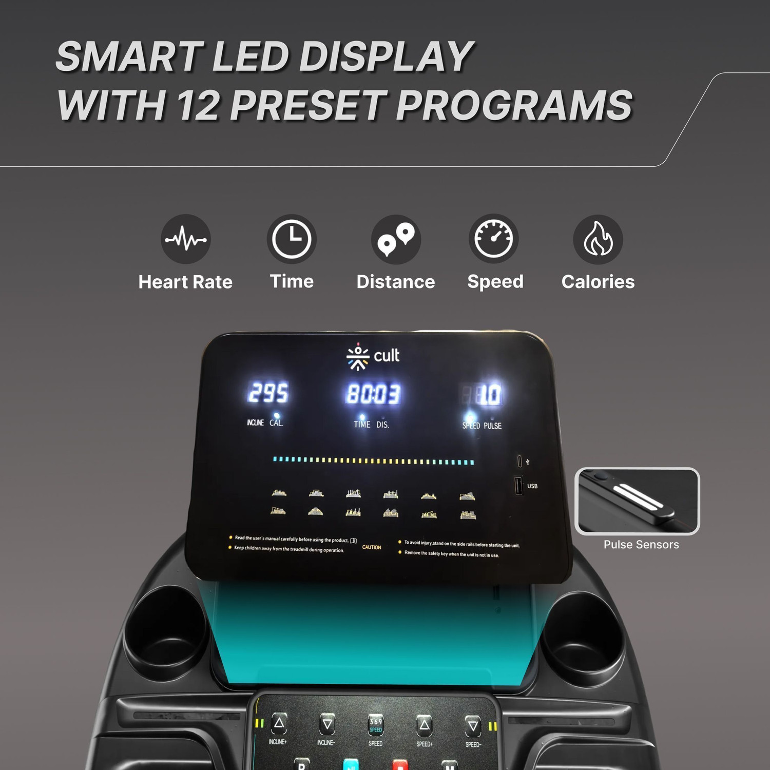Image of FITKIT by Cult PowerRun96Auto BLDC Treadmill 5.5HP | Home Use Treadmill (Max Weight:120 kg)
