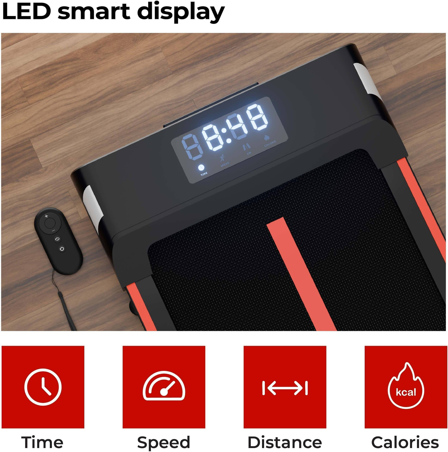 Image of Lifelong Motorized Foldable Walking Pad for Home | Compact Treadmill, 8km /hr Speed Treadmill (Max Weight:110 kg)