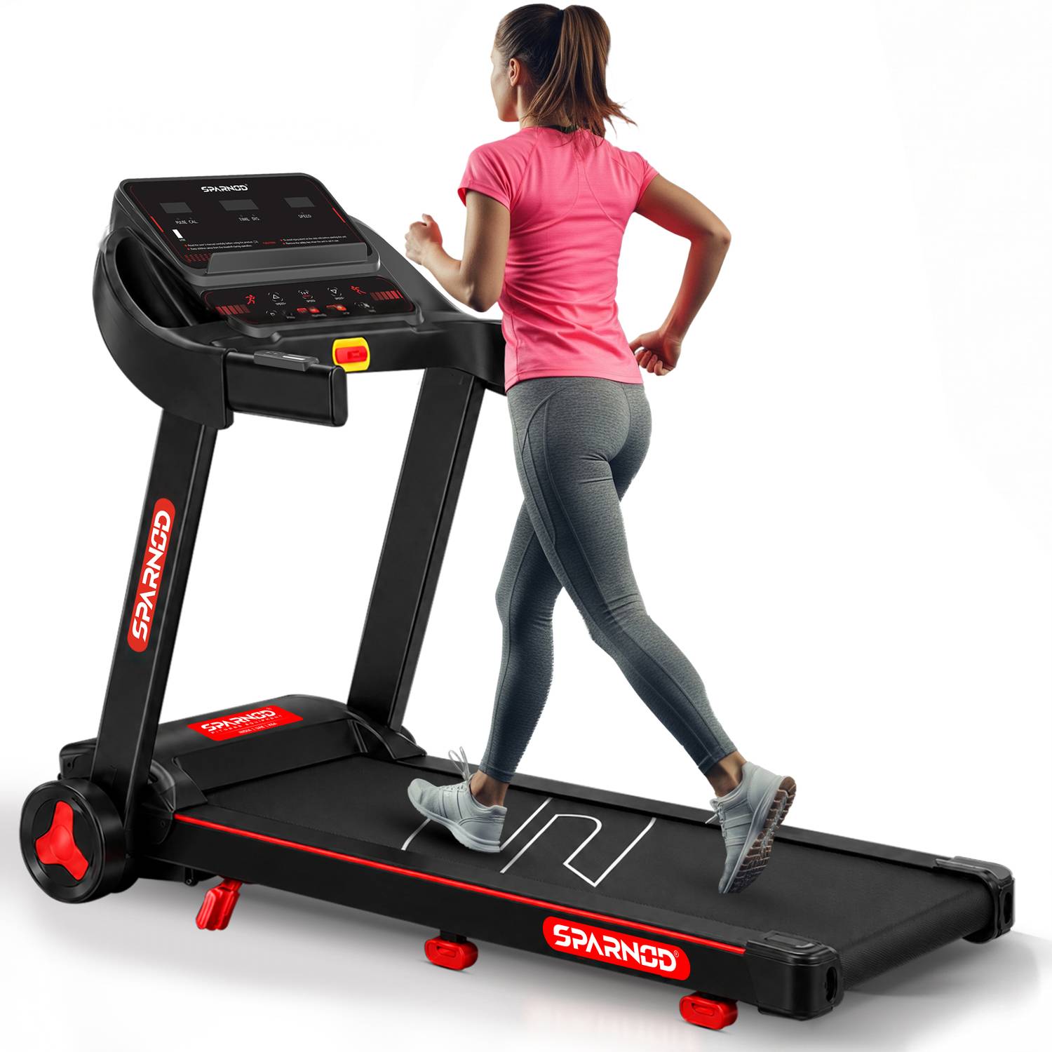 Sparnod Fitness STH-1140 Treadmill for Home Use, 4 HP Peak Motor,
