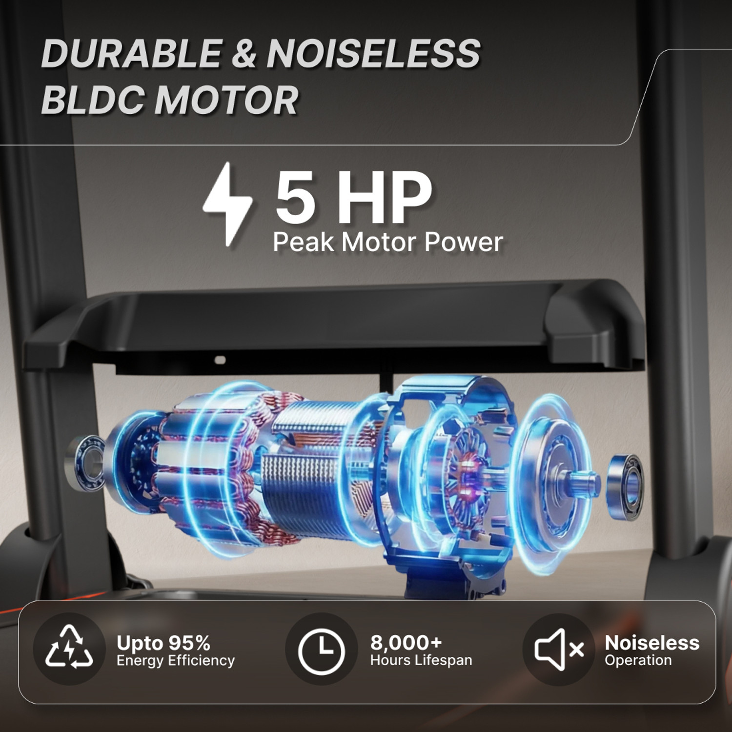 Image of FITKIT by Cult PowerRunPlus BLDC 5HP & 120kg Weight Capacity | Home Gym Equipment Treadmill (Max Weight:120 kg)