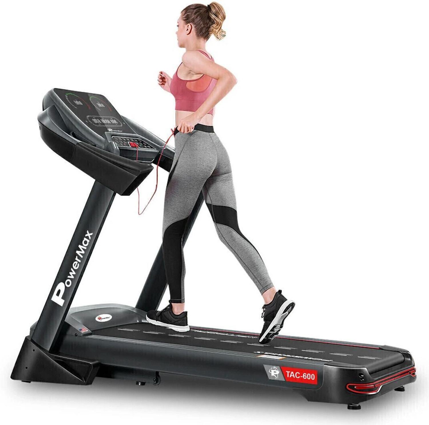 Image of Powermax Fitness TAC-600 (6HP AC Motor) Semi-Commercial Motorized Foldable Home Gym Treadmill (Max Weight:150 kg)