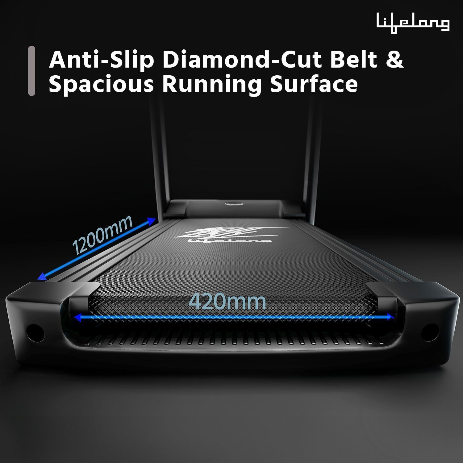 Image of Lifelong Fit Pro 4.5 HP Peak Motorised with LCD Display - Heart Rate Sensor Treadmill (Max Weight:150 kg)