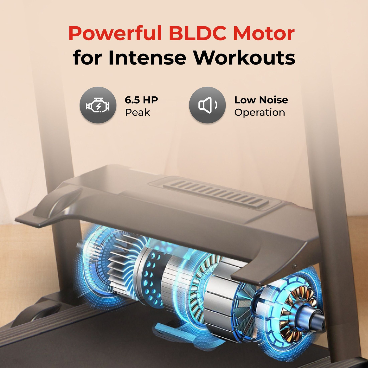 Image of FITKIT by Cult FT200M BLDC Motor (6.5 HP Peak) Treadmill Max Weight 150Kg Perfect for Home Use Treadmill (Max Weight:150 kg)