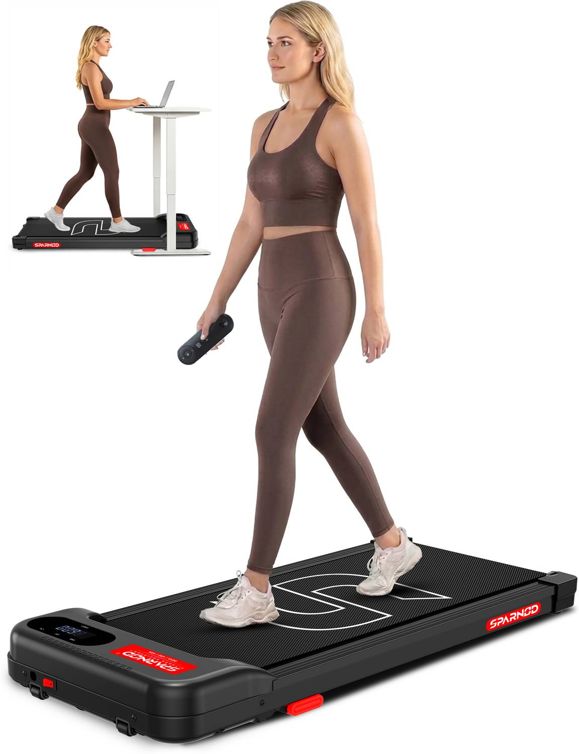 Sparnod Fitness STH-2001 Walking Pad for Home Use, 2.25HP, 1-6 km