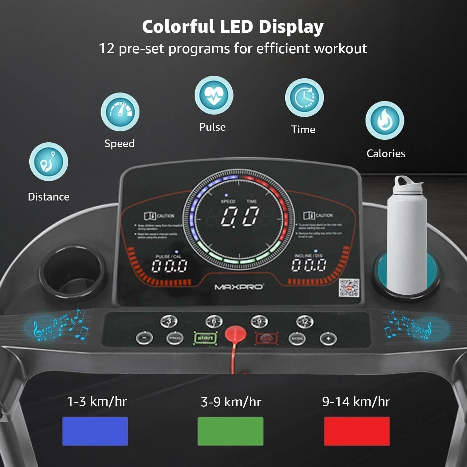 Image of Maxpro Impact Run PTM600M 5HP Peak DC Motor 6-Level Incline, Max.Speed 14km /hr Treadmill