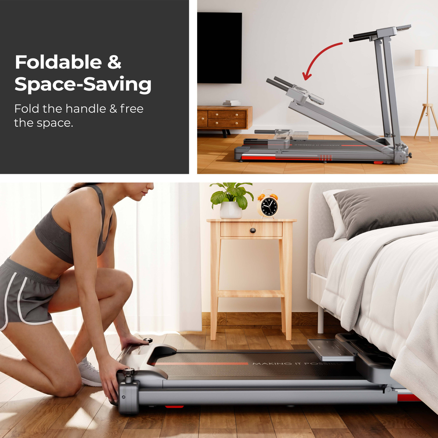 Image of Lifelong 4.5HP Motorized Treadmill for Home | Manual Incline 2 Level | Foldable Handle Treadmill (Max Weight:100 kg)
