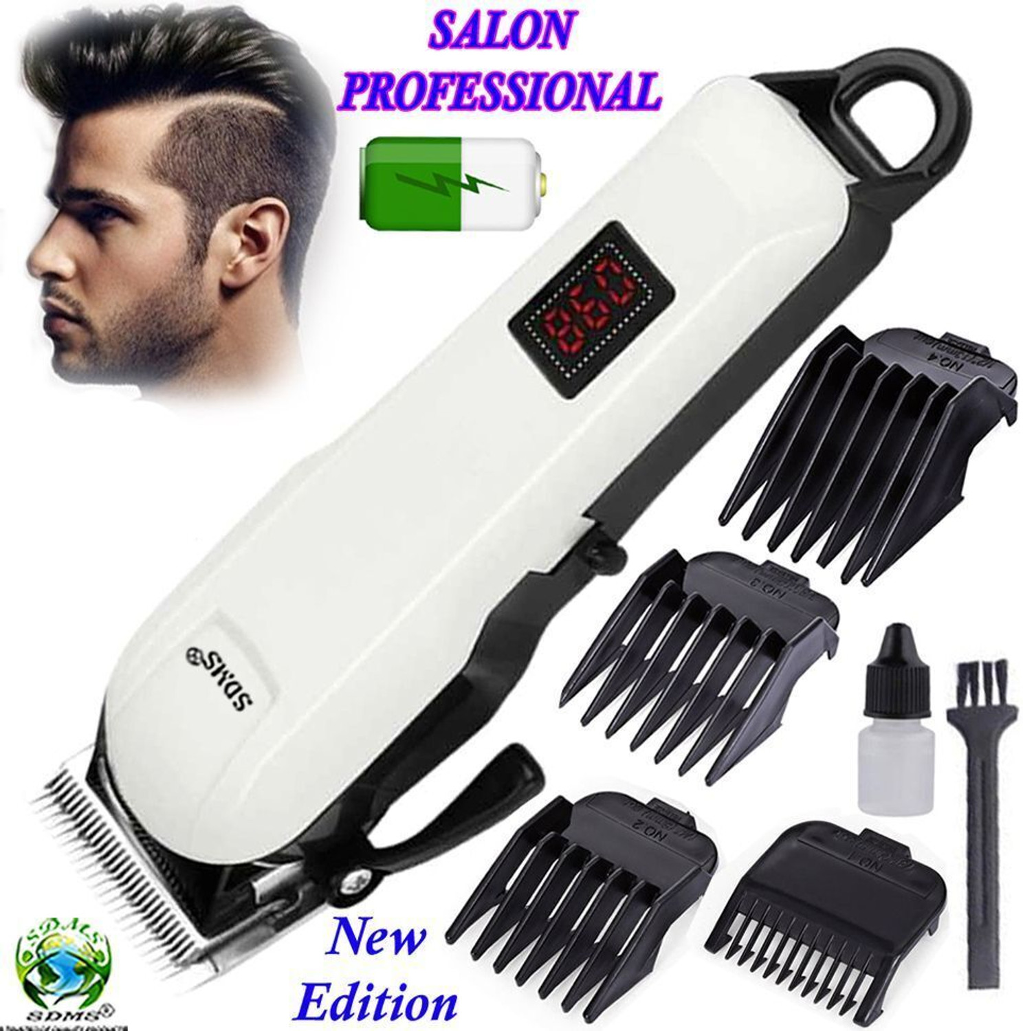 Image of THE OM ENTERPRISE Quick Charge Powerful Hair Trimmer Rechargeable Hair Clipper Beard Shaver Trimmer 300 min Runtime 4 Length Settings