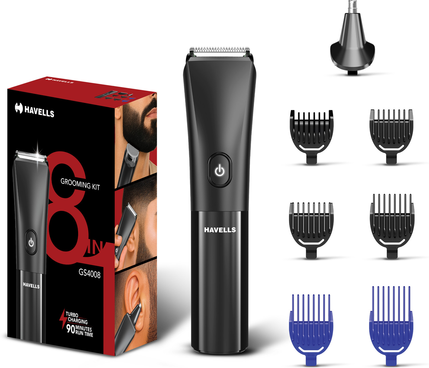 Image of HAVELLS 8 in 1 Grooming Kit Grooming Kit 90 min Runtime 1 Length Settings