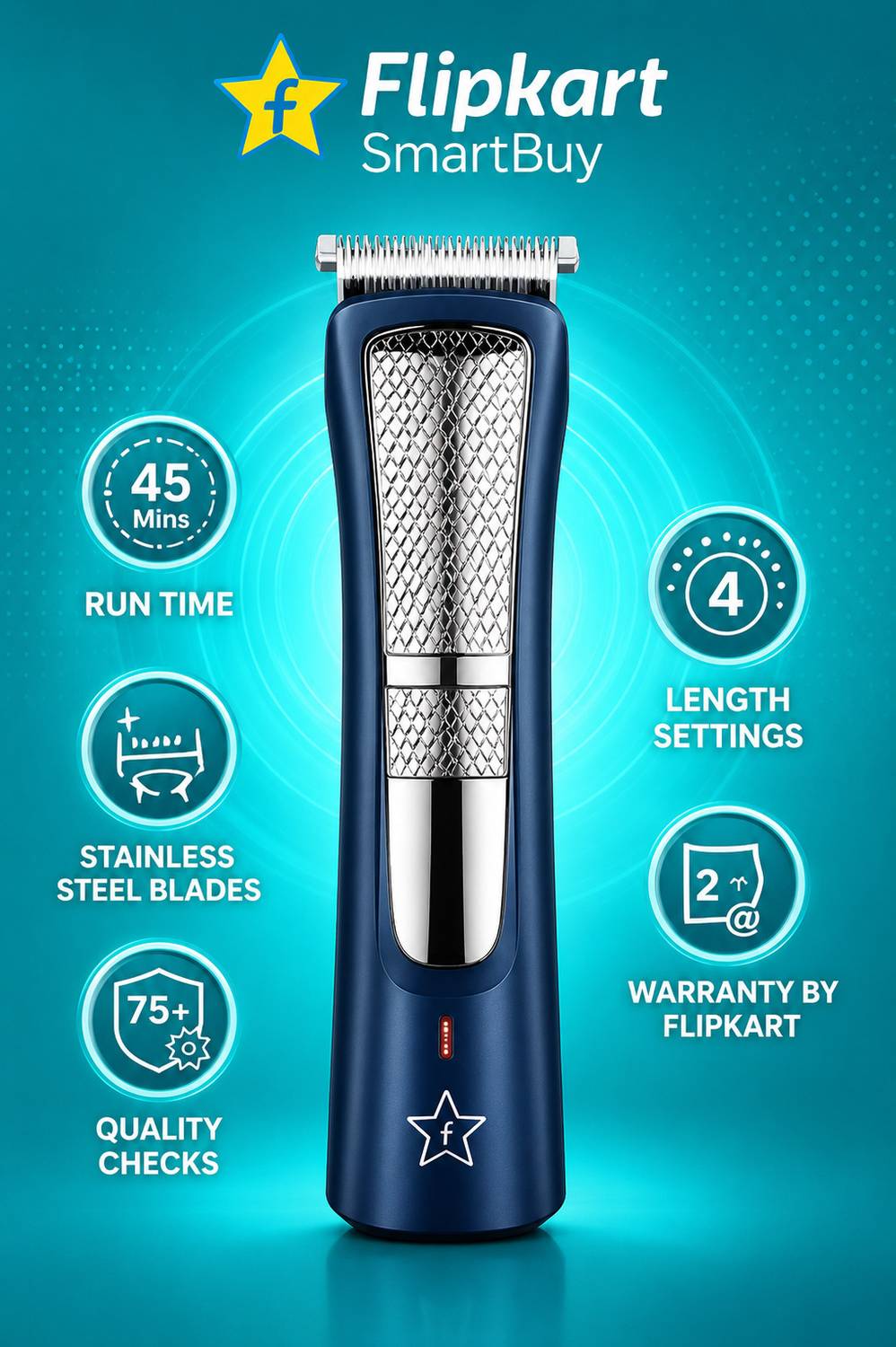 Flipkart SmartBuy FKSB 16 Trimmer 45 min Runtime 4 Length Settings - Image 3