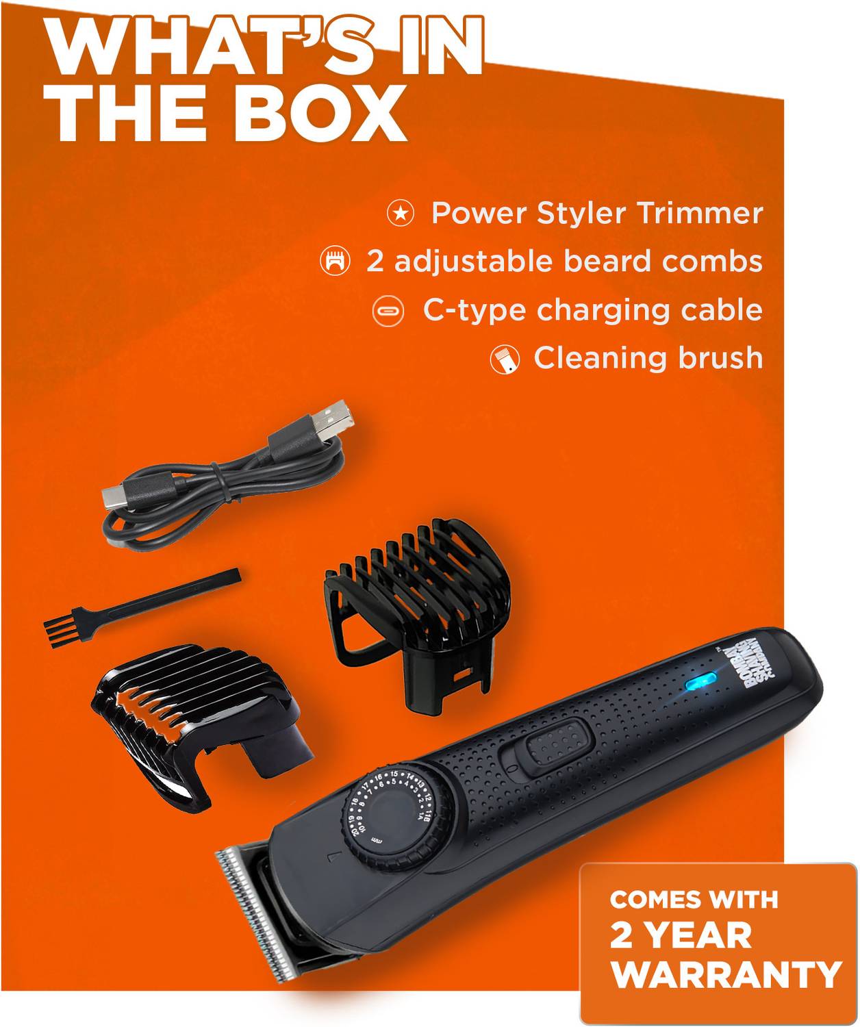 BOMBAY SHAVING COMPANY Flash Charging Beard Trimmer 38 Lengths - Image 3