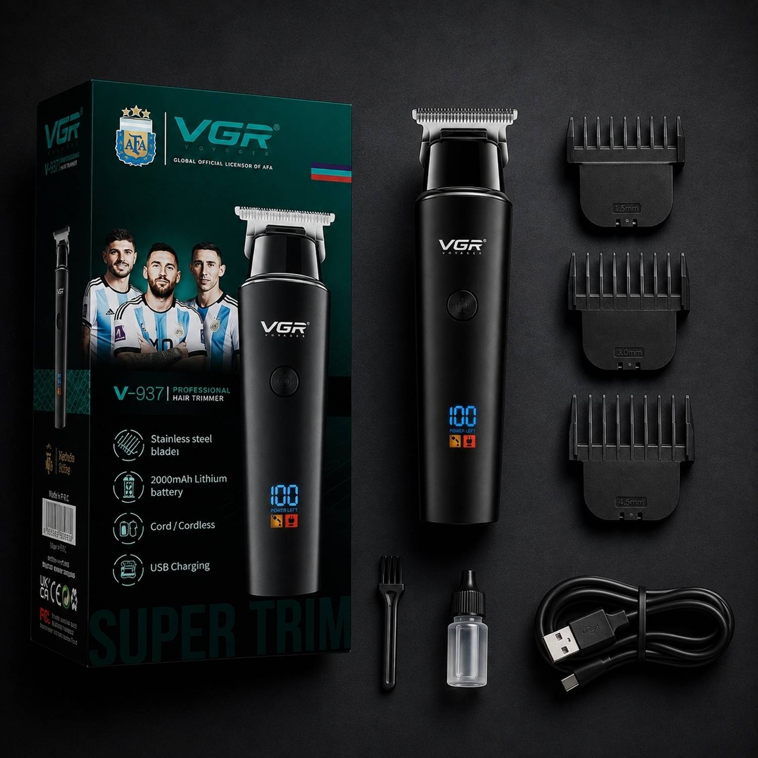 VGR 937 Trimmer 500 min Runtime 3 Length Settings - Image 5