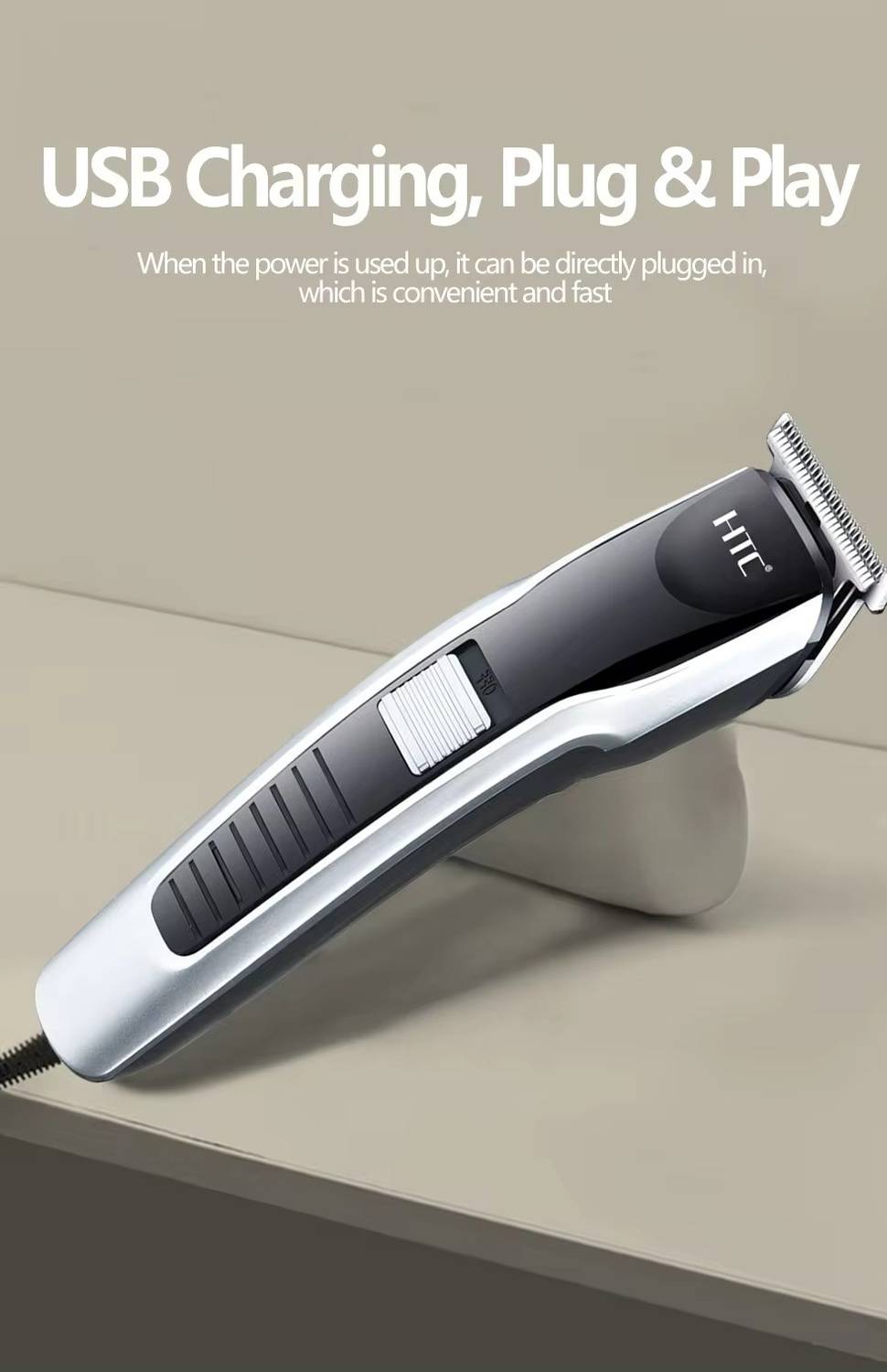 HTC Battery Powered Beard Trimmer for Men - Image 3
