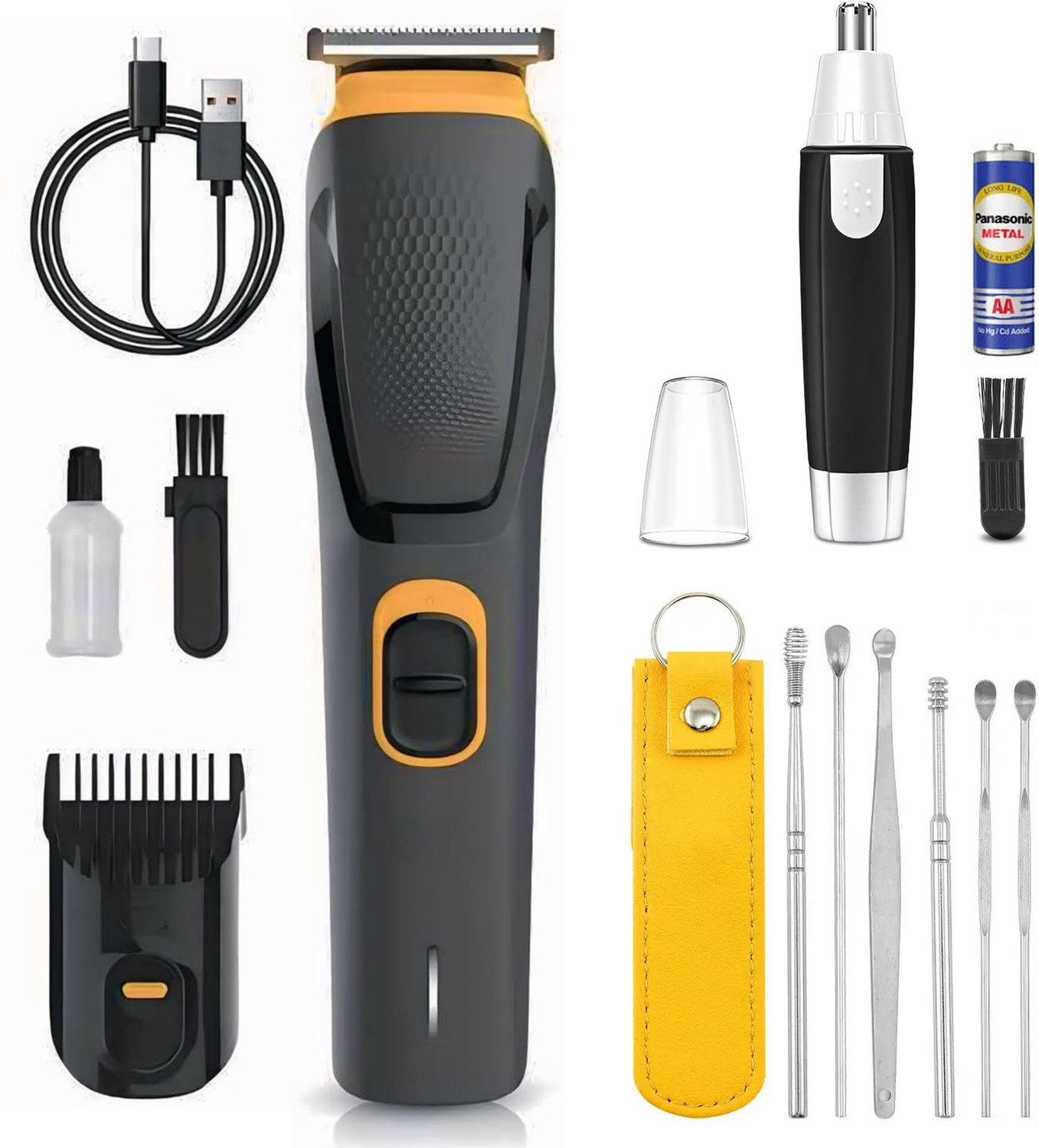 Image of Virth Men's 3 IN 1 Beard Grooming Kit Ear Cleaning Kit With Nose & Ear Hair & Beard Trimmer 90 min Runtime 1 Length Settings