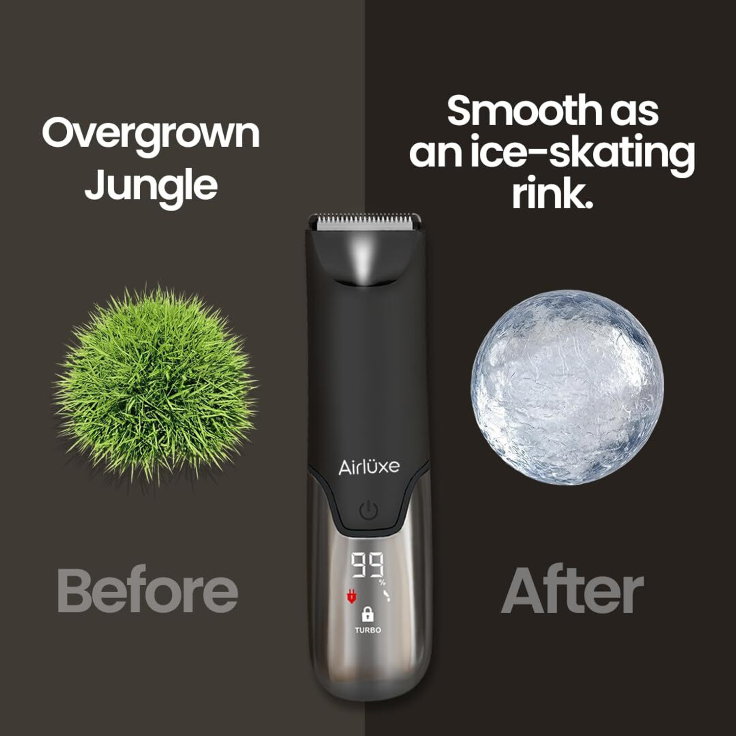 Image of AIRLUXE BallMower Full Body Trimmer for Men Fully Waterproof Trimmer 120 min Runtime 3 Length Settings