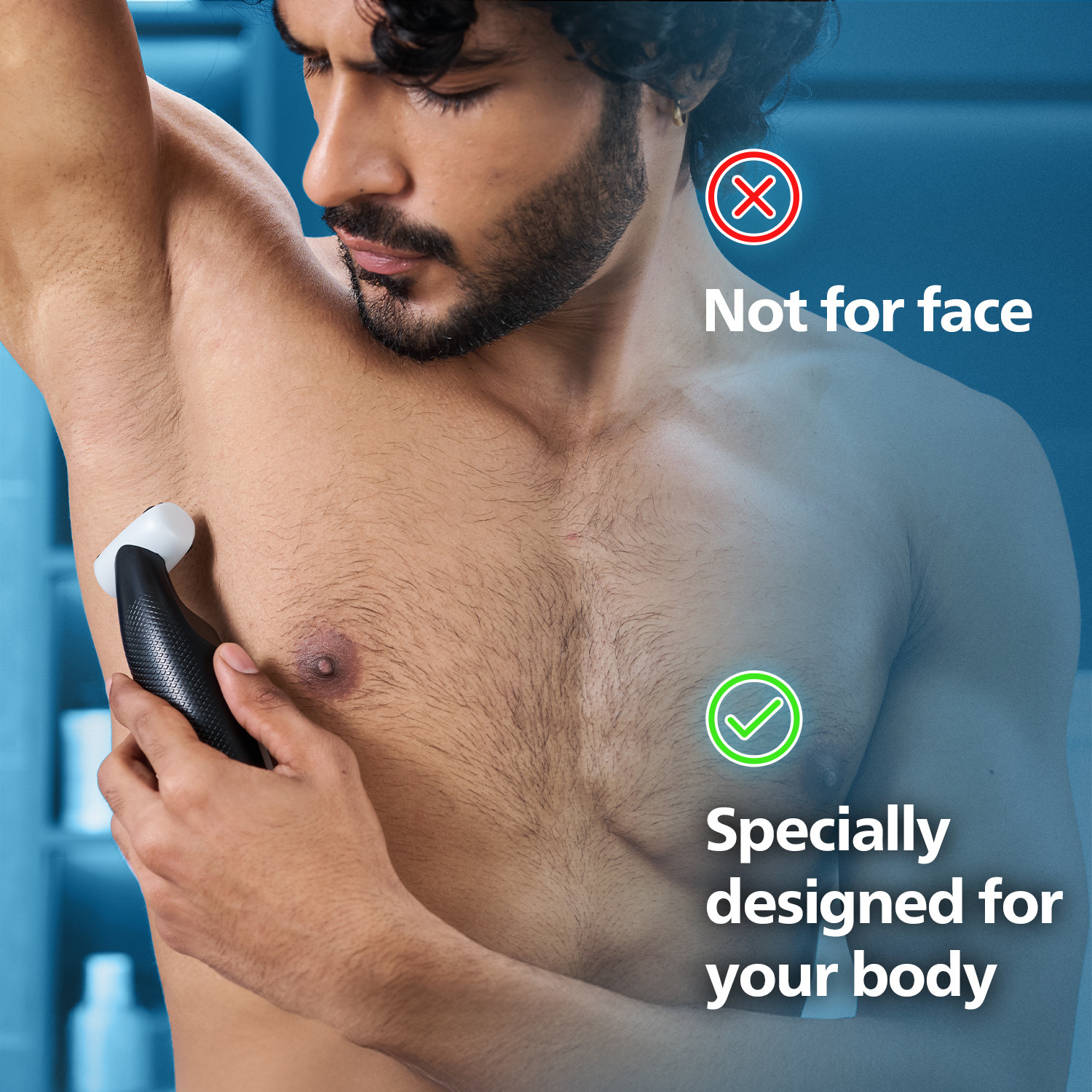 Image of PHILIPS BG3007 /01, Body Groomer, Sensitive Skin, Patented Pearl Tips Trimmer 40 min Runtime 1 Length Settings