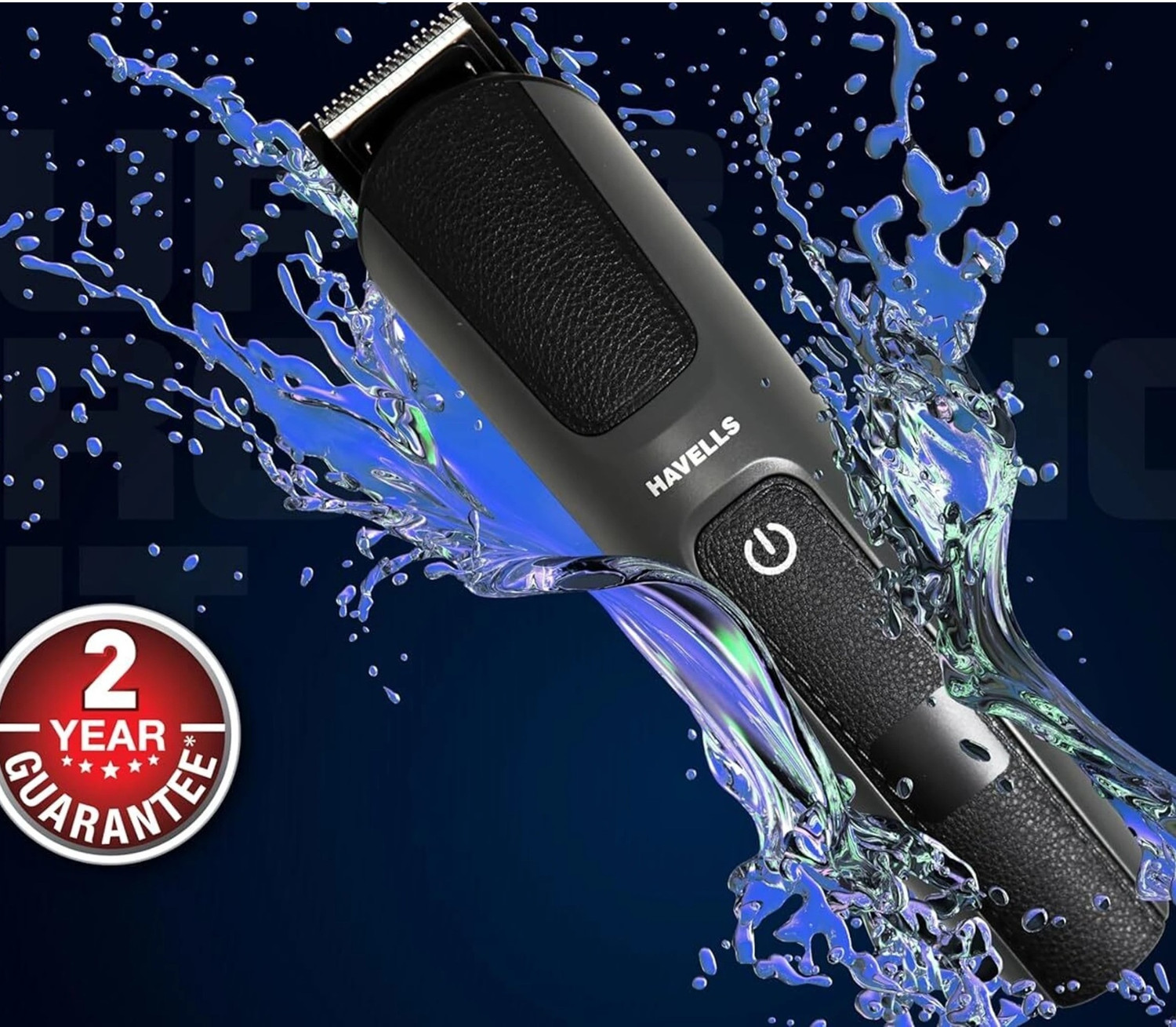 Image of HAVELLS Trimmer GS8714 15 IN 1 (Black) Fully Waterproof Grooming Kit Fully Waterproof Trimmer 90 min Runtime 10 Length Settings