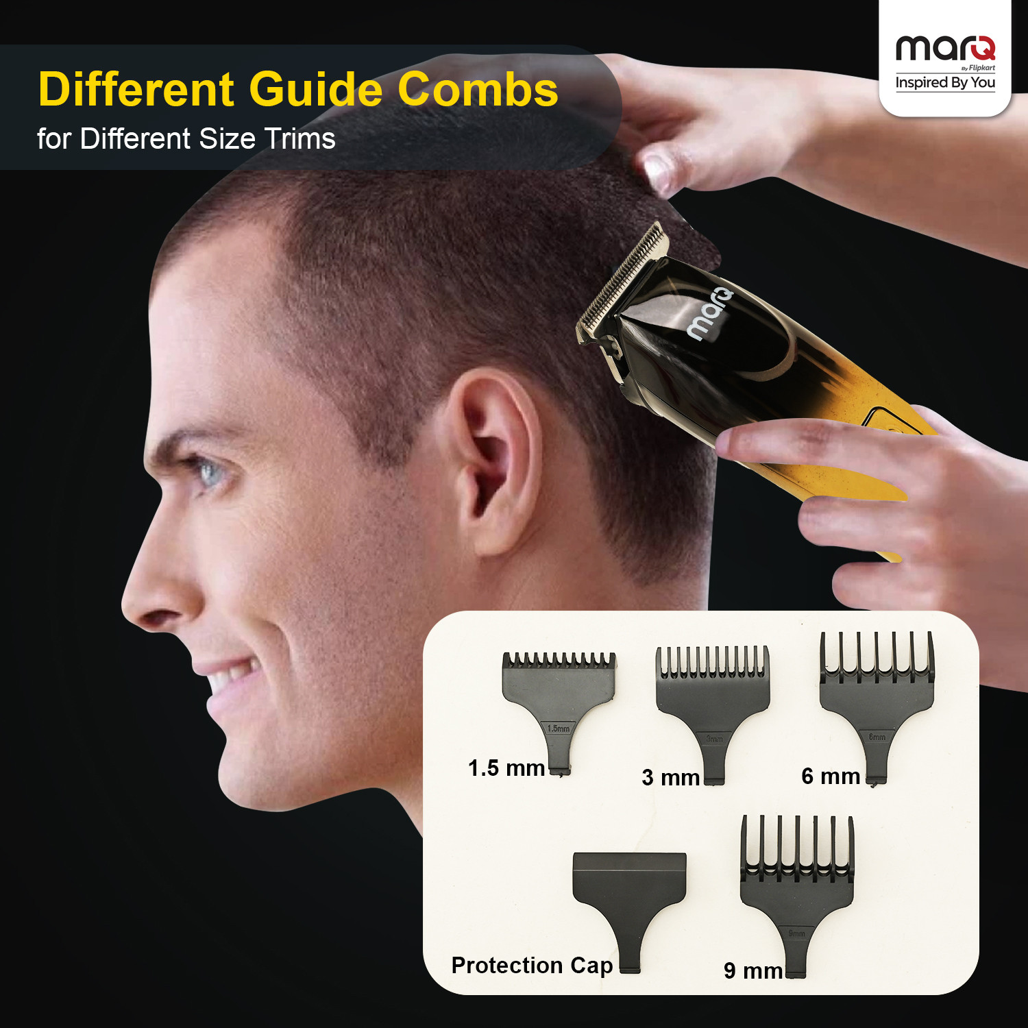 Image of MarQ by Flipkart M-003 Professional Hair Trimmer with LED Display Trimmer 100 min Runtime Trimmer 100 min Runtime 4 Length Settings