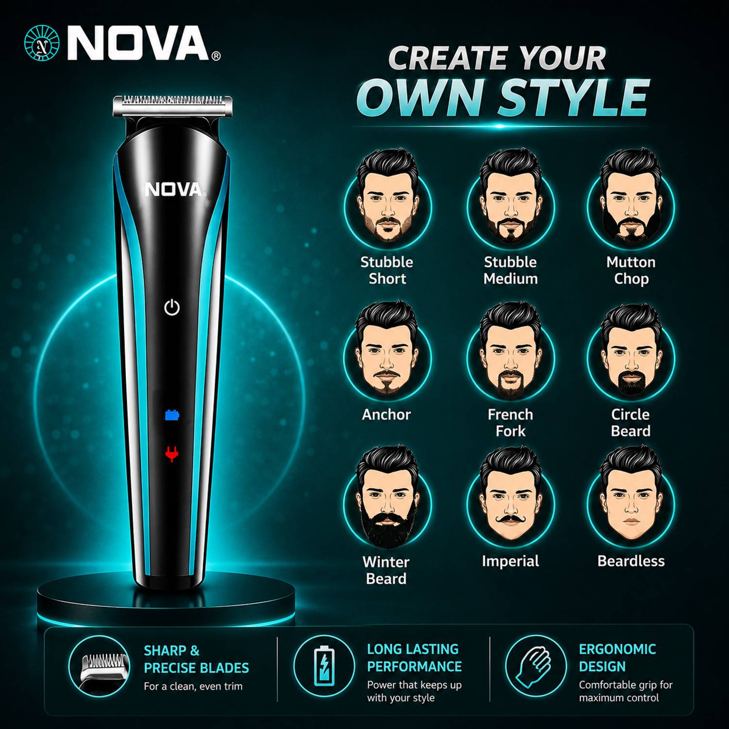 NOVA NG 1145 Trimmer 60 min Black - Image 5