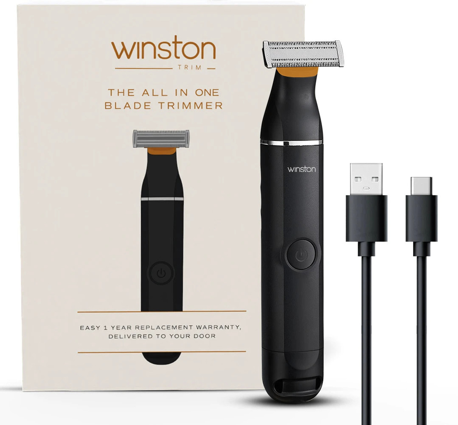 Image of Winston Rechargeable All In One Blade Trimmer for Men Hybrid Trim Edge Shave Fully Waterproof Body Groomer 90 min Runtime 2 Length Settings
