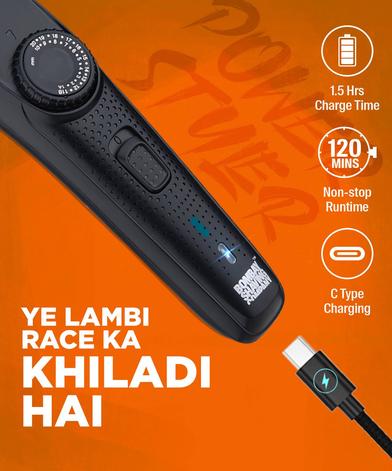 BOMBAY SHAVING COMPANY Flash Charging Beard Trimmer 38 Lengths - Image 5