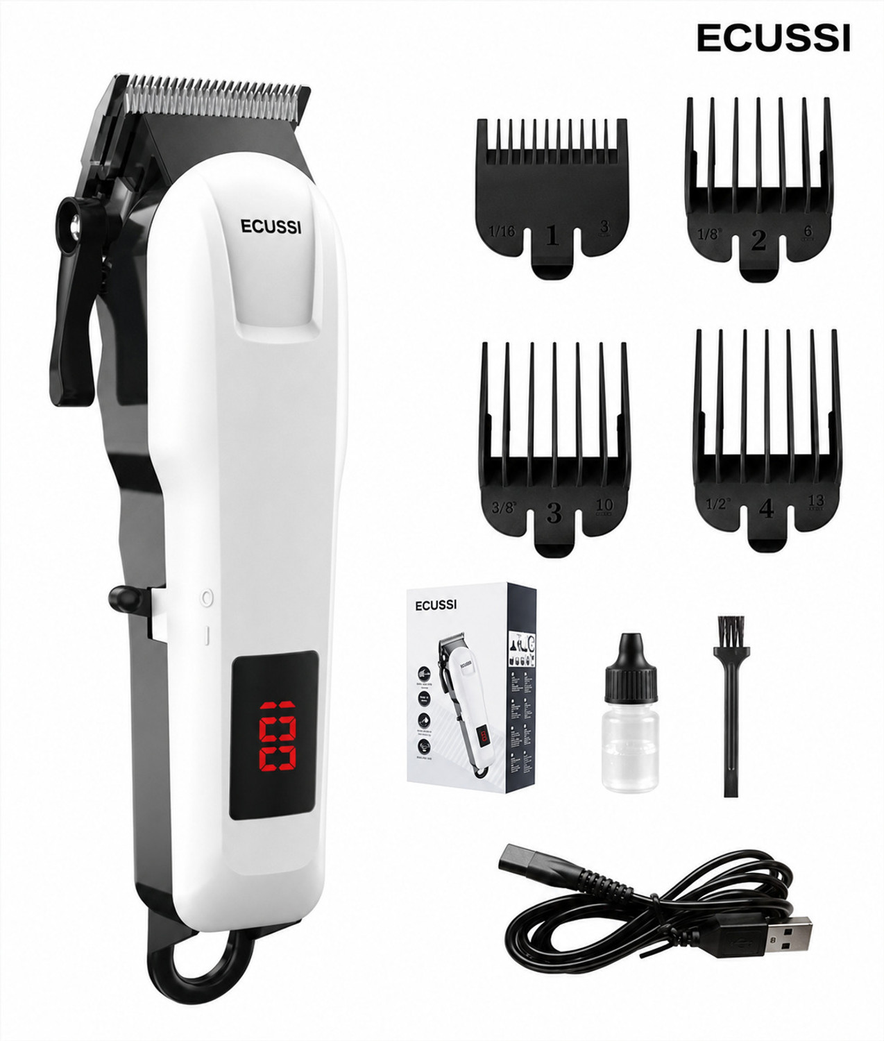 Image of ECUSSI KM-809A Fully Waterproof Body Groomer 150 min Runtime 5 Length Settings
