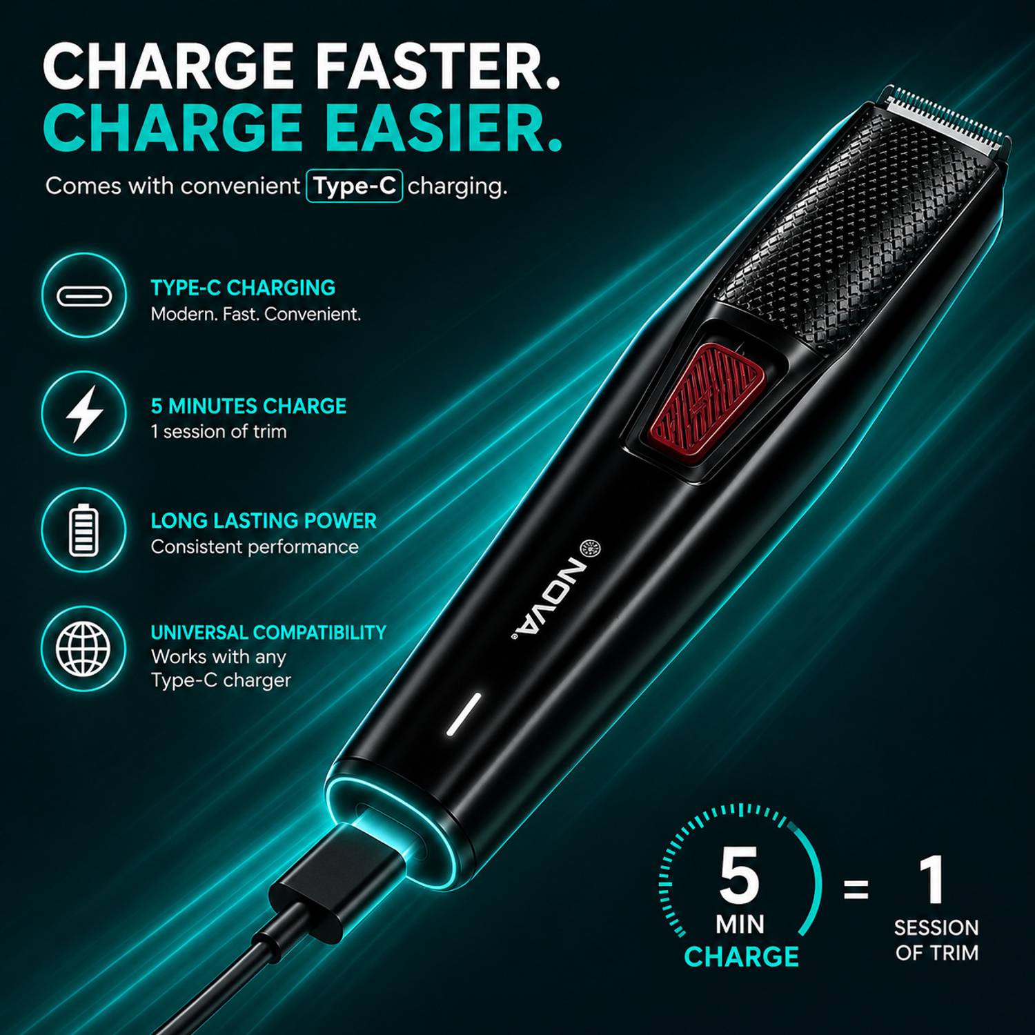NOVA NHT 1095 Trimmer 90 min Runtime - Image 3
