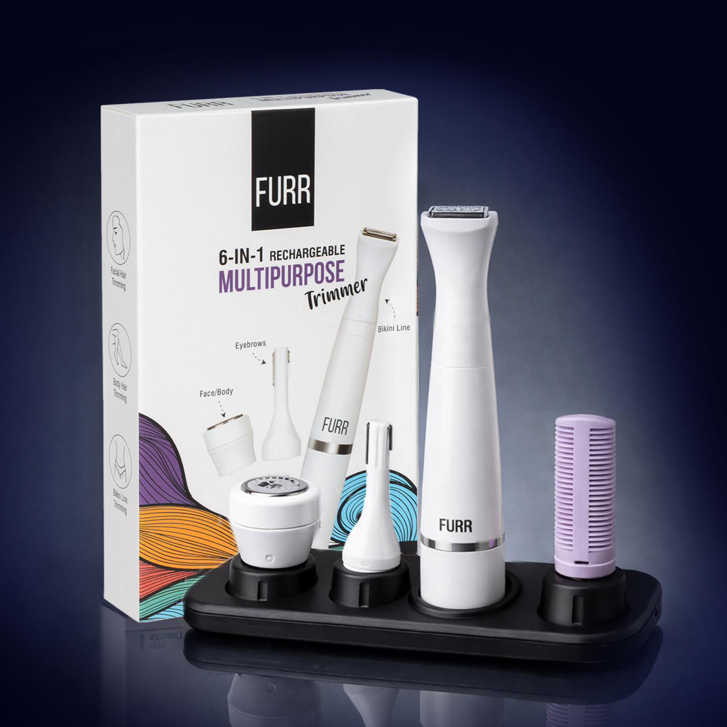 FURR By Pee Safe Trimmer For Women Multipurpose & Rechargeable | Pain Free Hair Removal Trimmer 45 min  Runtime 0 Length Settings