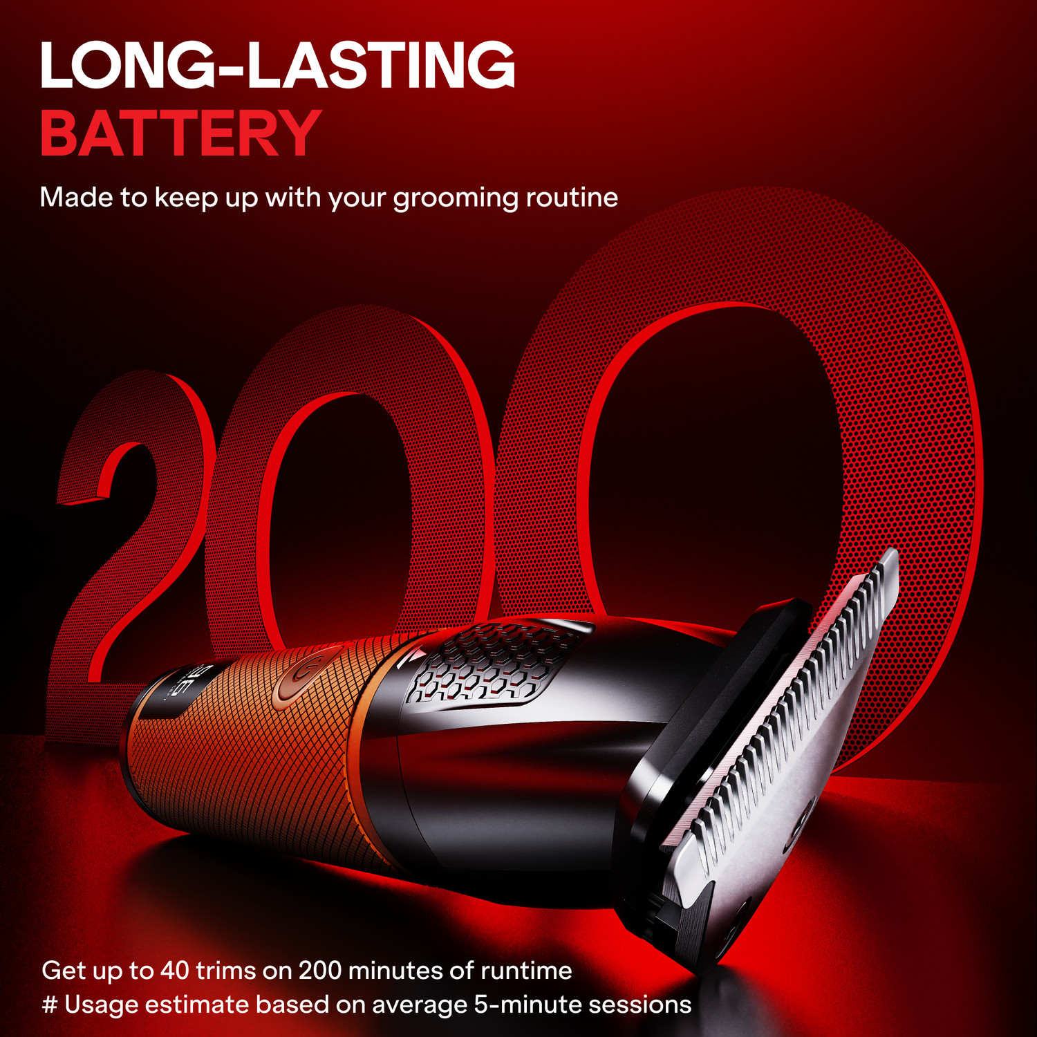 Image of boAt Slazer K100+ Full Body Trimmer, Fast Charge, Display & Travel Lock Fully Waterproof Grooming Kit 200 Mins Runtime 12 Length Settings