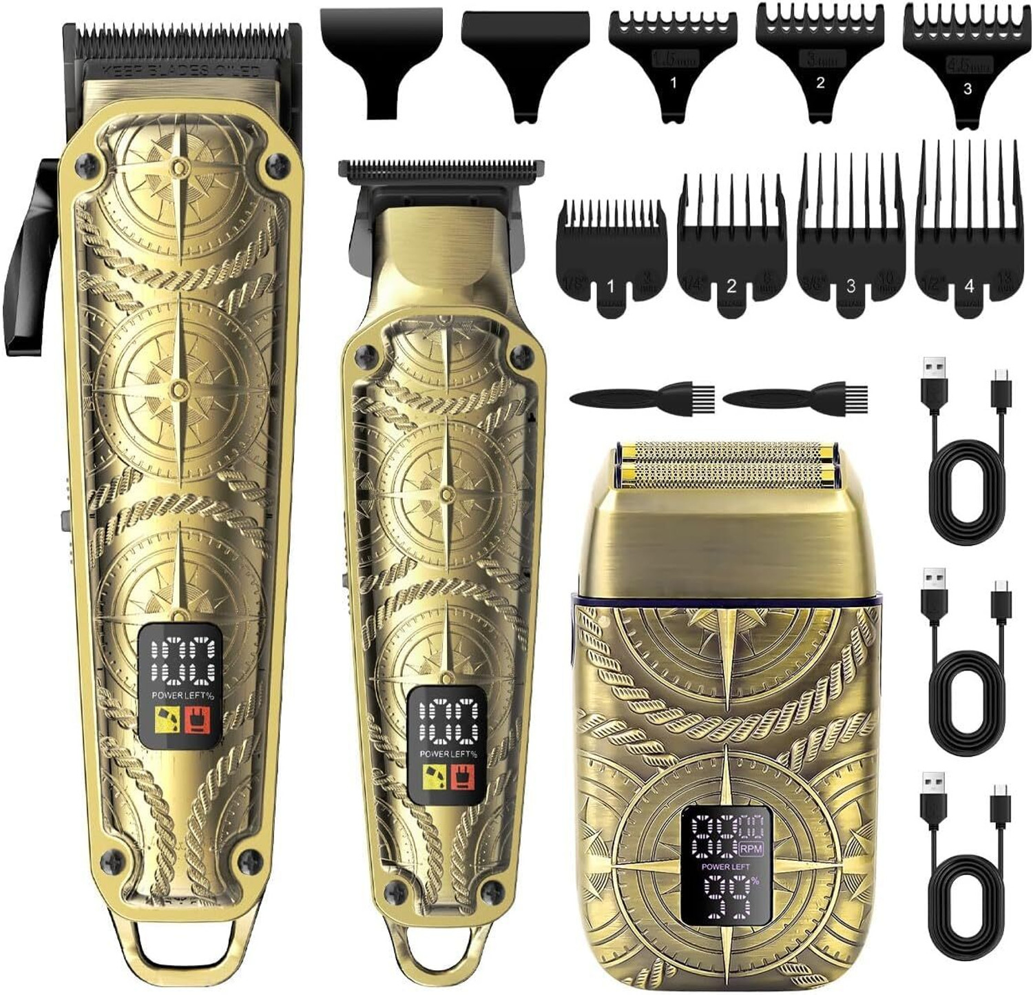 Image of Hatteker Professional 3 in 1 Hair Trimmer - Grooming Kit 120 min Runtime 4 Length Settings