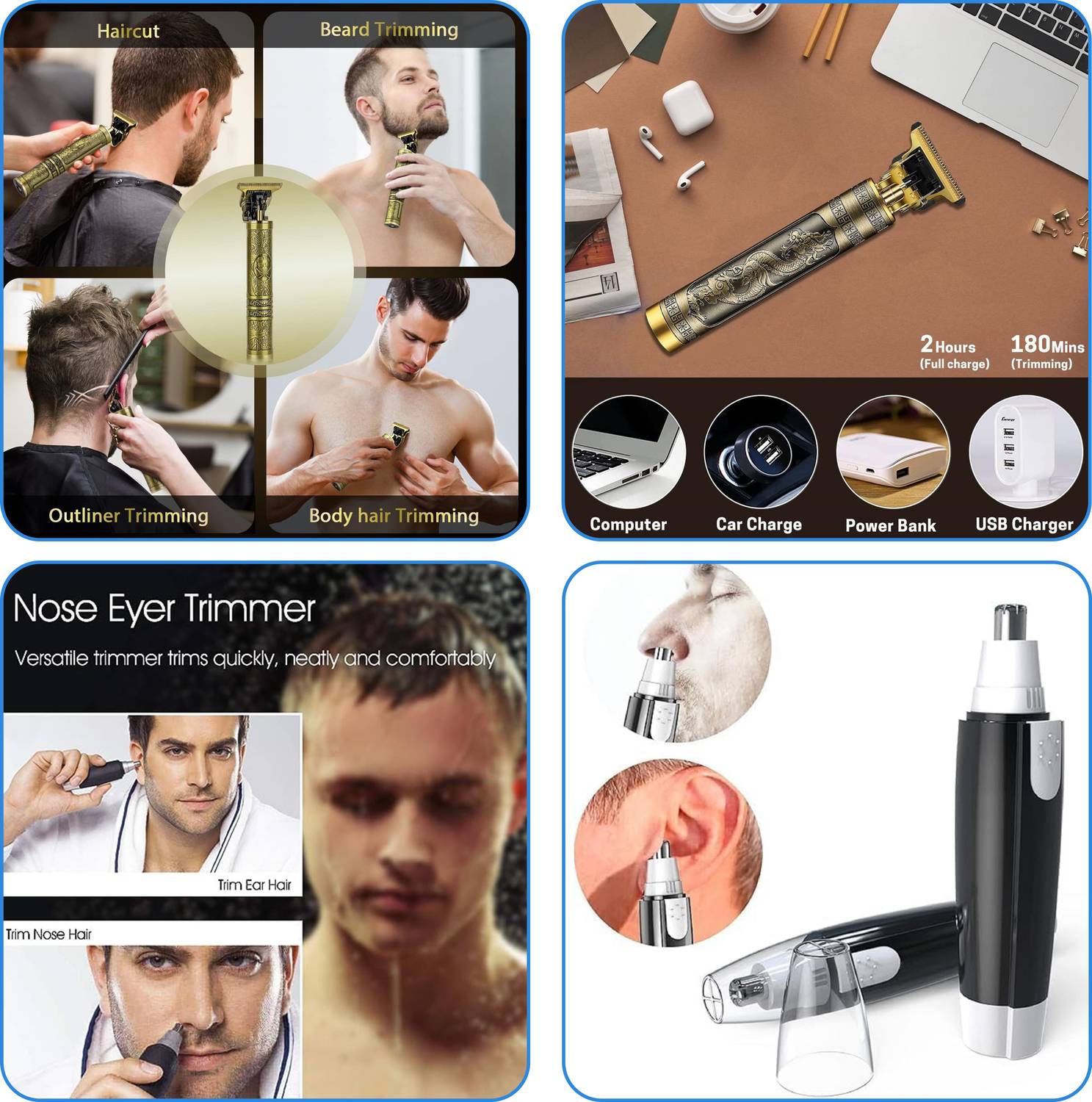 GRUMI Men's Beard & Nose Hair Trimmer - Image 2
