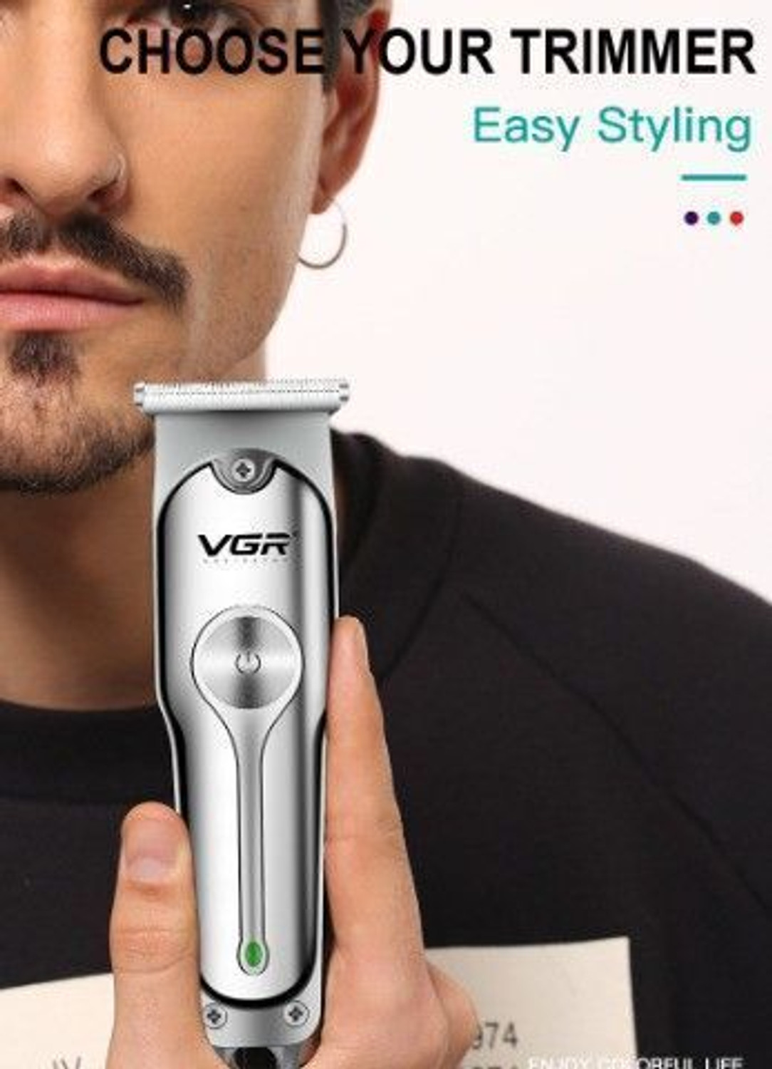 Image of VGR V-071 Hair Clipper Electric USB Charging Limit Combs Runtime: 150 min (Steel). Trimmer 150 min Runtime 4 Length Settings