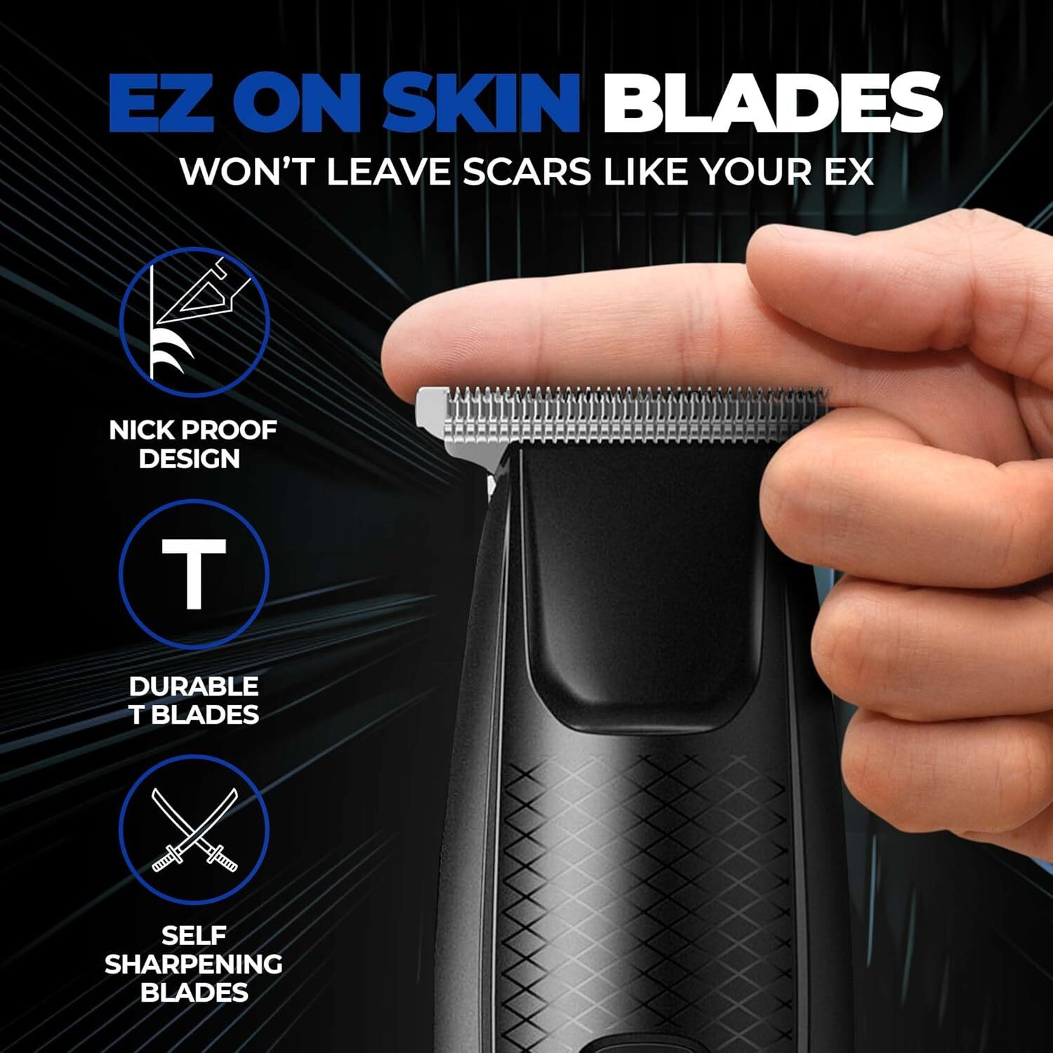 Image of BEARDO EZ Ape-X Beard Trimmer for Men | 7000 RPM Powerful Motor | Durable Fully Waterproof Trimmer 110 min Runtime 4 Length Settings