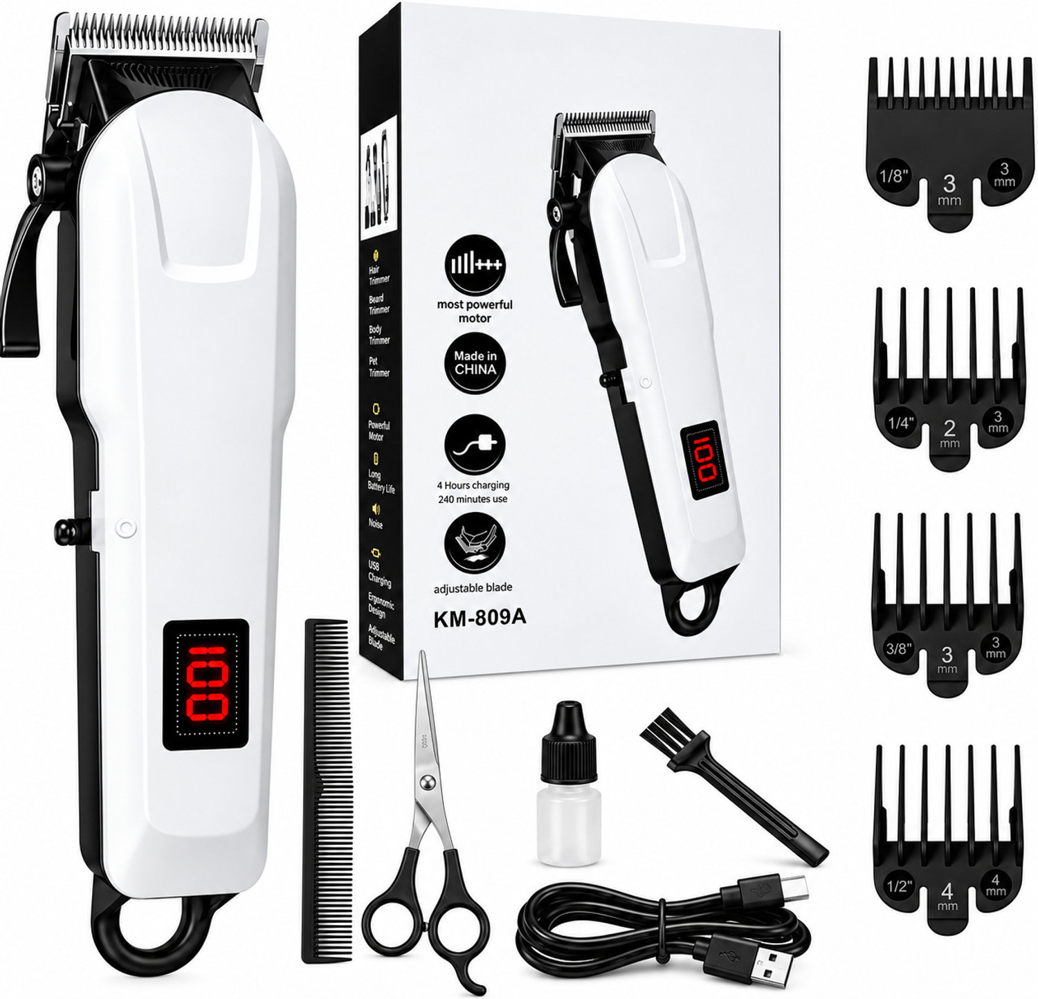 Image of Zeno volt 809A Professional Hair Clipper Trimmer for Men with LED Digital Display, Shaver For Men, Women