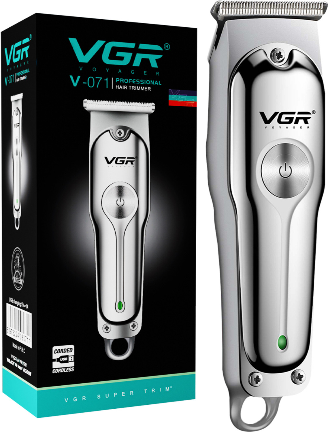 Image of VGR V-071 Professional Corded&Cordless Trimmer 120 min Runtime 4 Length Settings