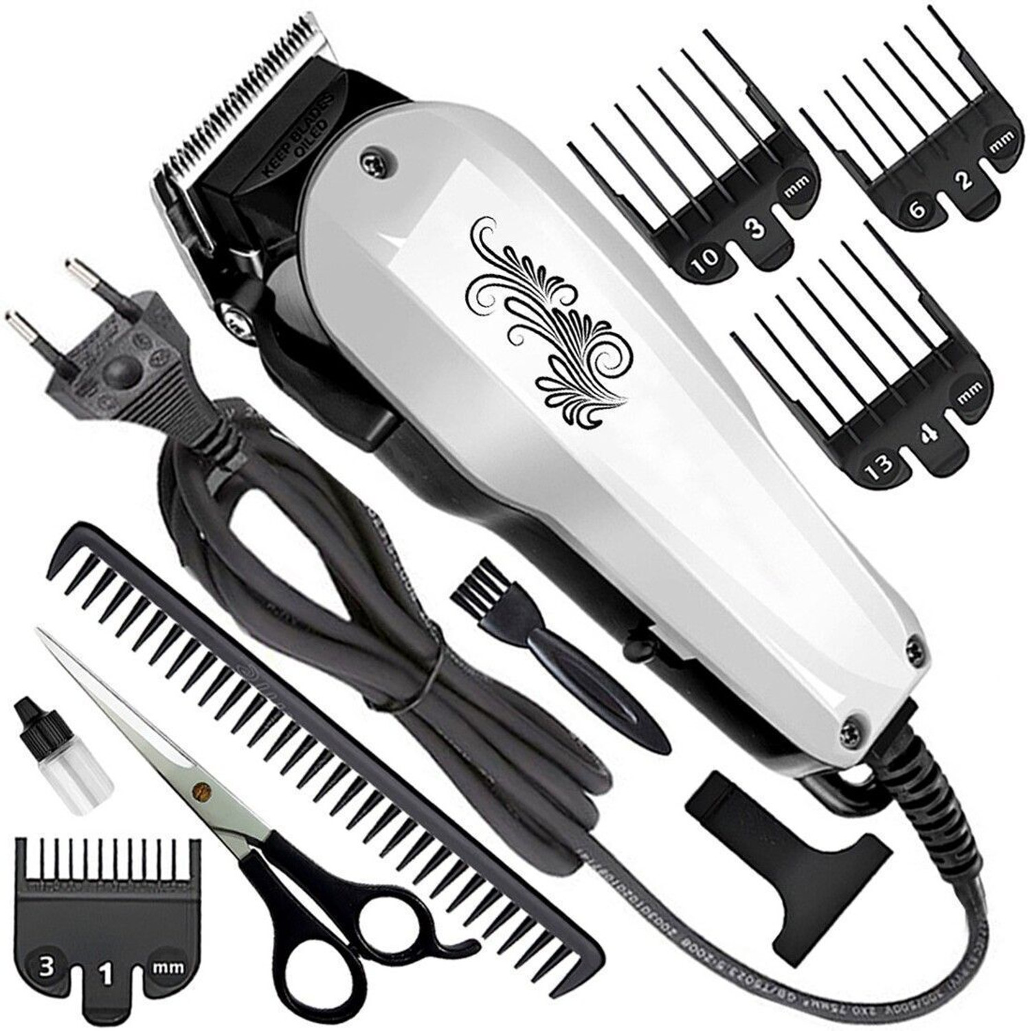 Image of QGS Titanium Wired V3 Professional Hair Clipper Electric Low Sound Beard Moustache Trimmer 510 min Runtime 10 Length Settings