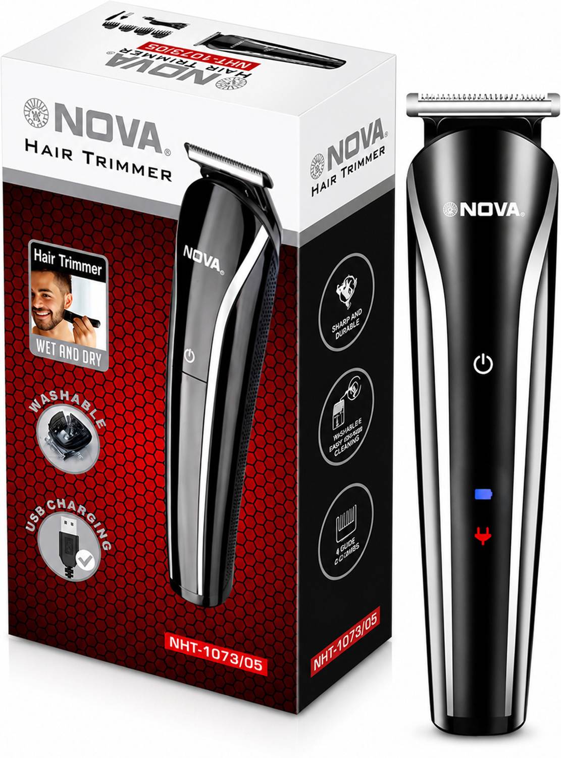 NOVA 1073-00 USB Trimmer 60 min Black - Image 1