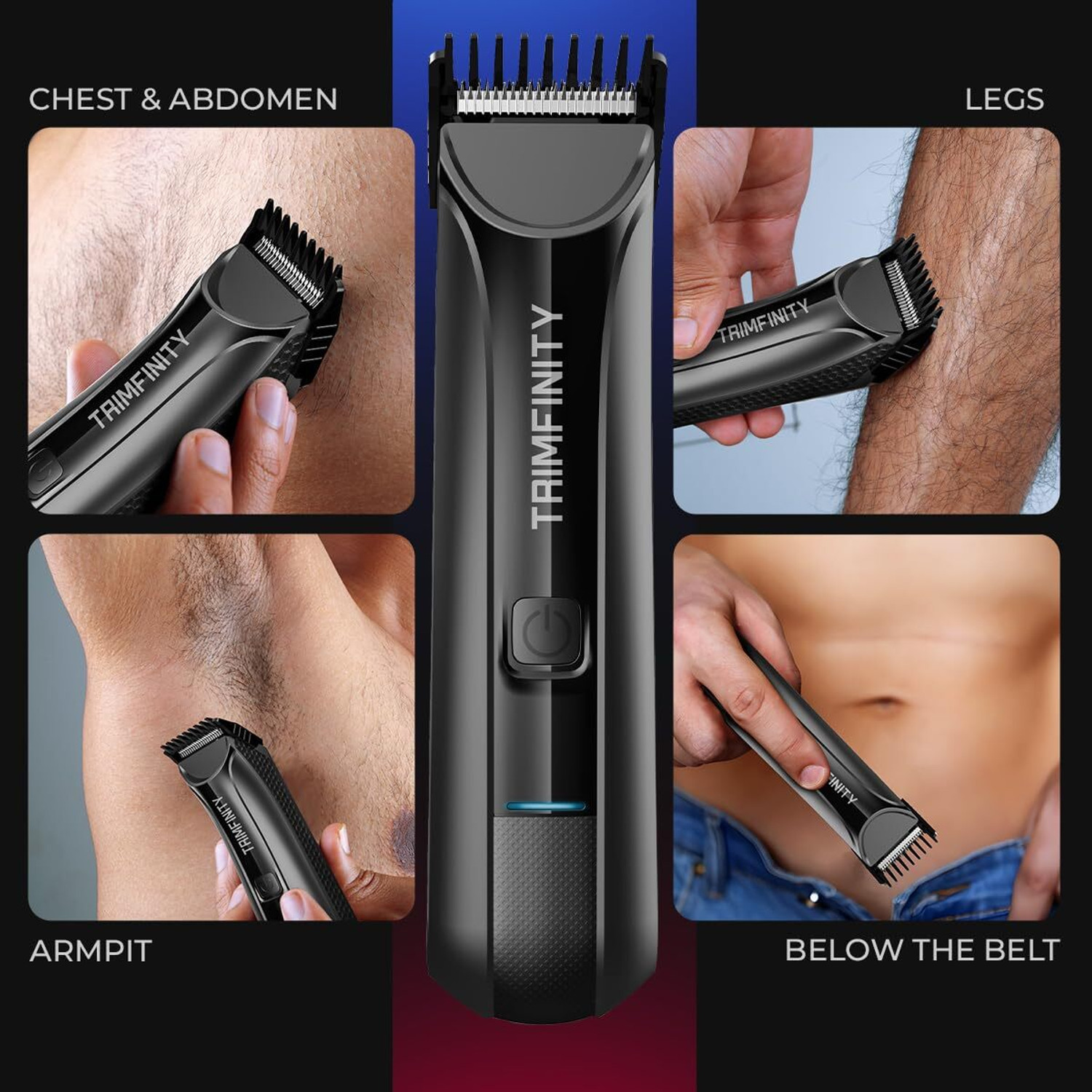 Image of urbangabru 1.0 Body Trimmer for Men with Skin Safe Tech Fully Waterproof Trimmer SK Body Groomer 90 min Runtime 4 Length Settings