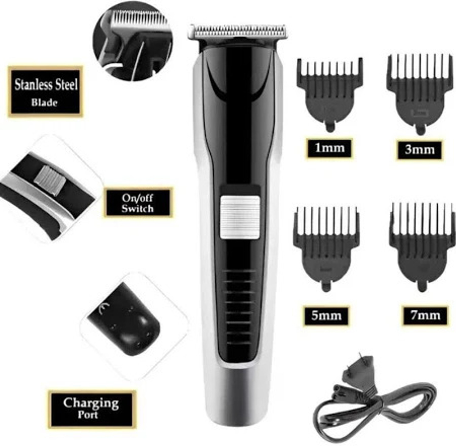 Image of RECHOO HTC trimmer for stylish Haircut Trimmer mens 538 Trimmer 60 min Runtime 4 Length Settings