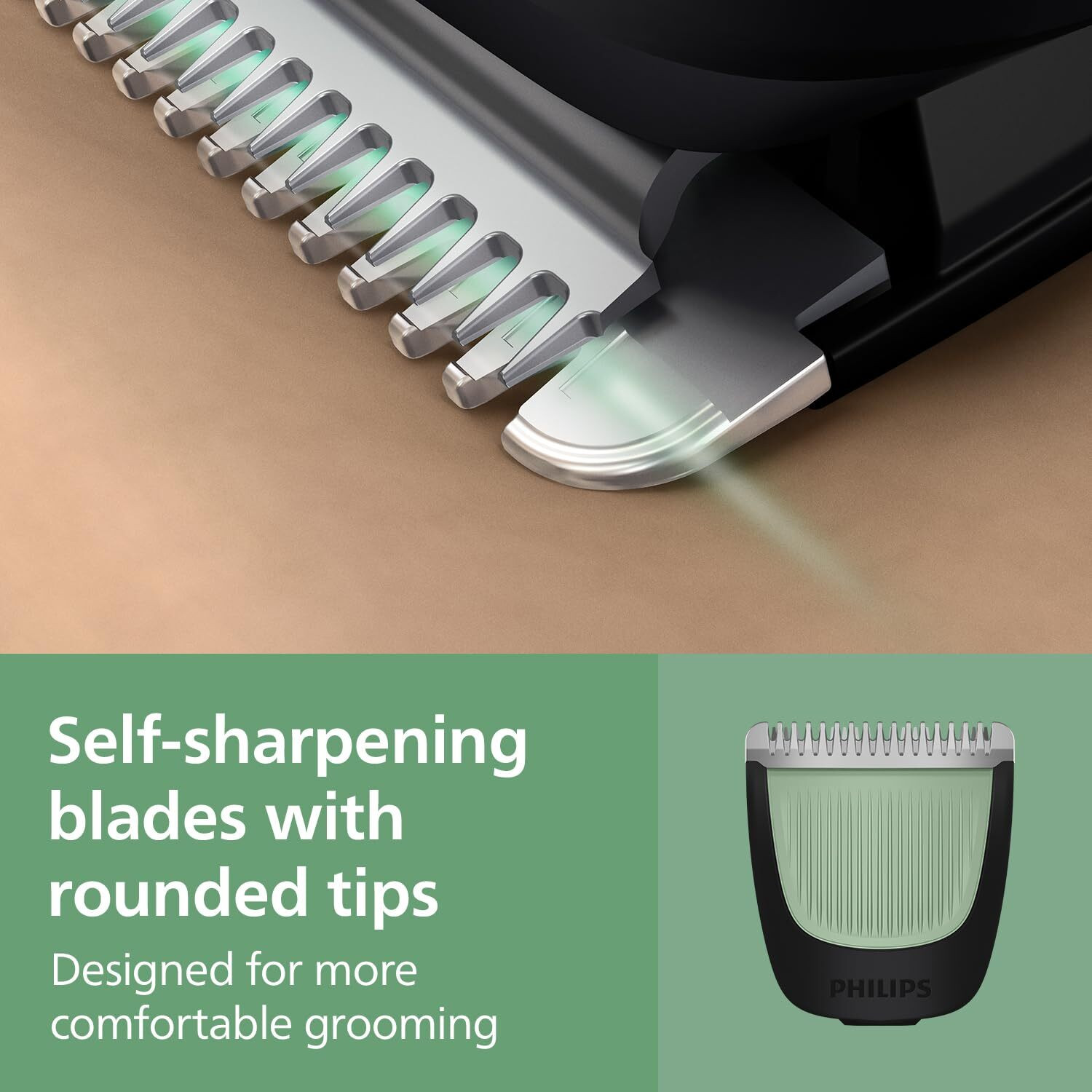 Image of PHILIPS Beard, Hair, Body & Nose Trimmer | One Stroke Trimming Trimmer 59 min Runtime 5 Length Settings