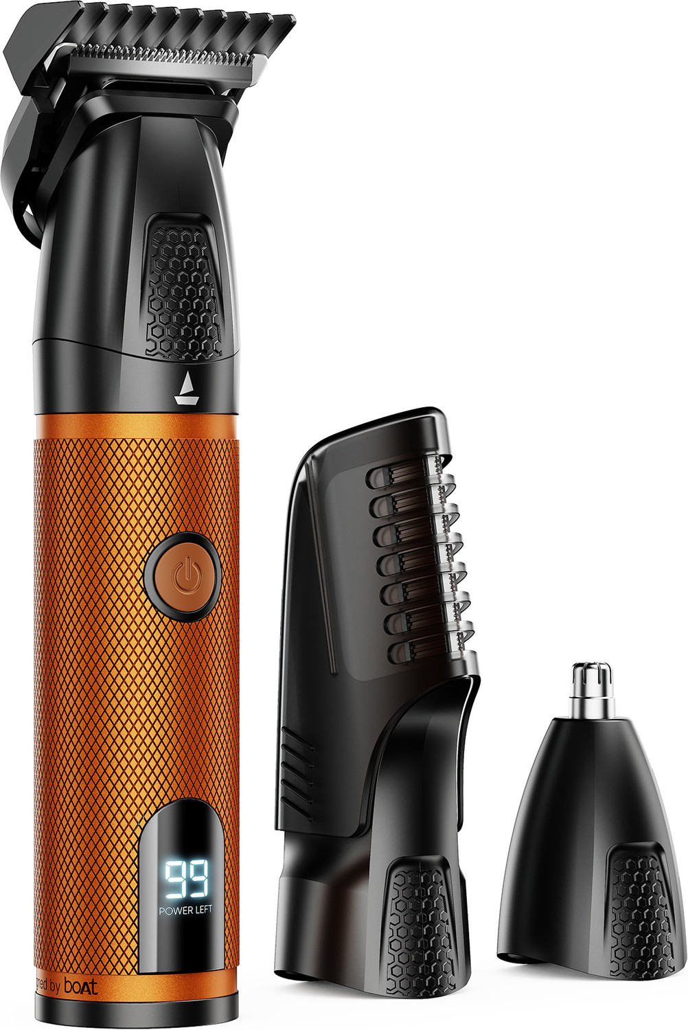 Image of boAt Slazer K100+ Full Body Trimmer, Fast Charge, Display & Travel Lock Fully Waterproof Grooming Kit 200 Mins Runtime 12 Length Settings