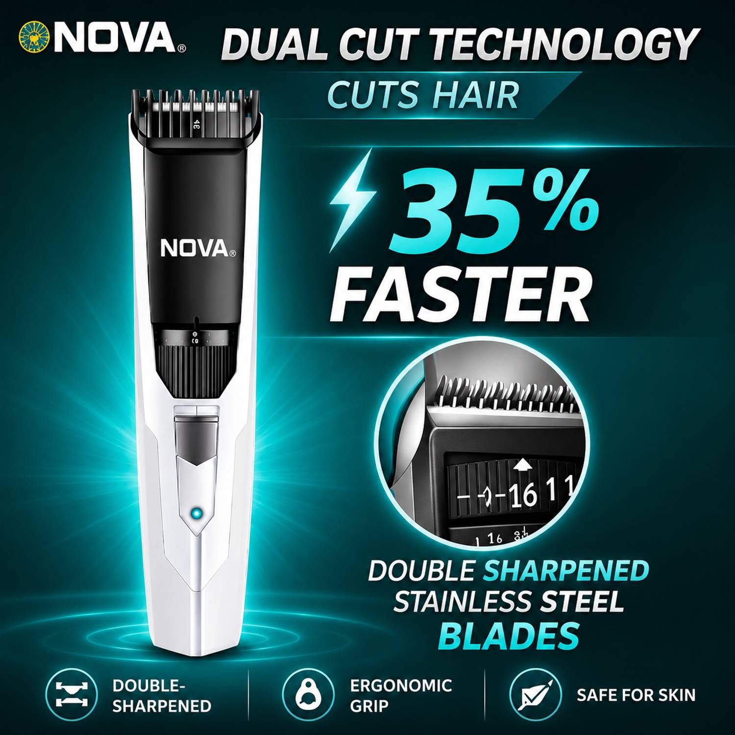 NOVA NHT 1054 Trimmer 100 min Runtime 40 Length Settings - Image 3