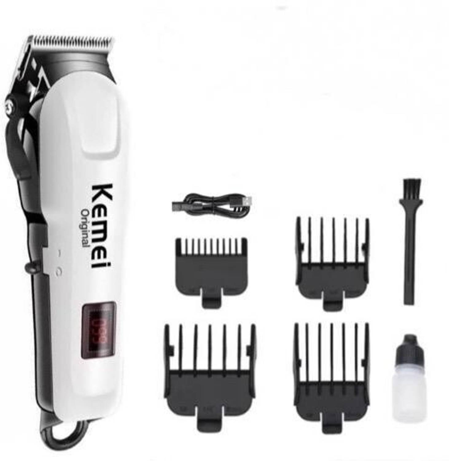 Kemei KM-809A Professional USB Charging Rechargeable and Cordless Hair Clipper Trimmer 120 min Runtime 4 Length Settings