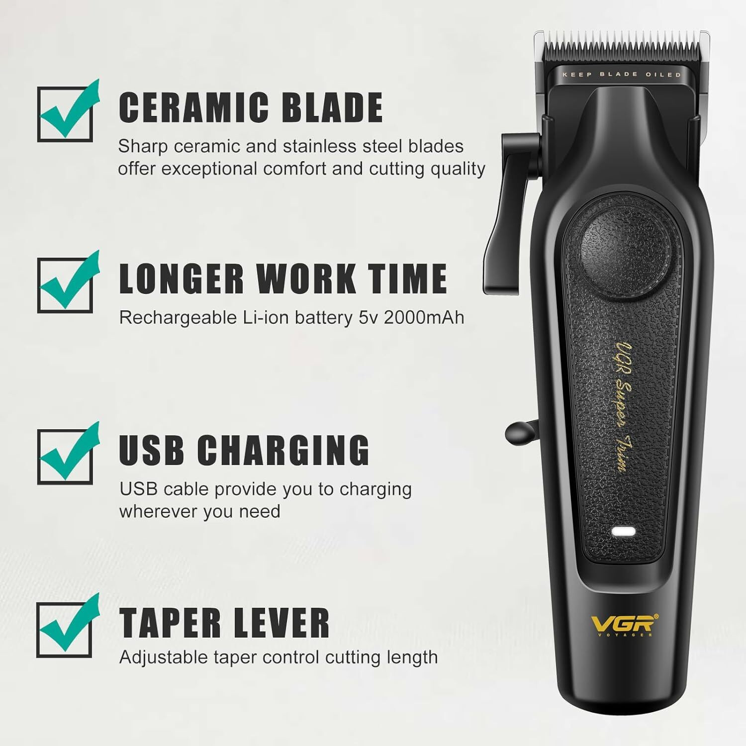 Image of VGR V-197 Trimmer 200 min Runtime 6 Length Settings