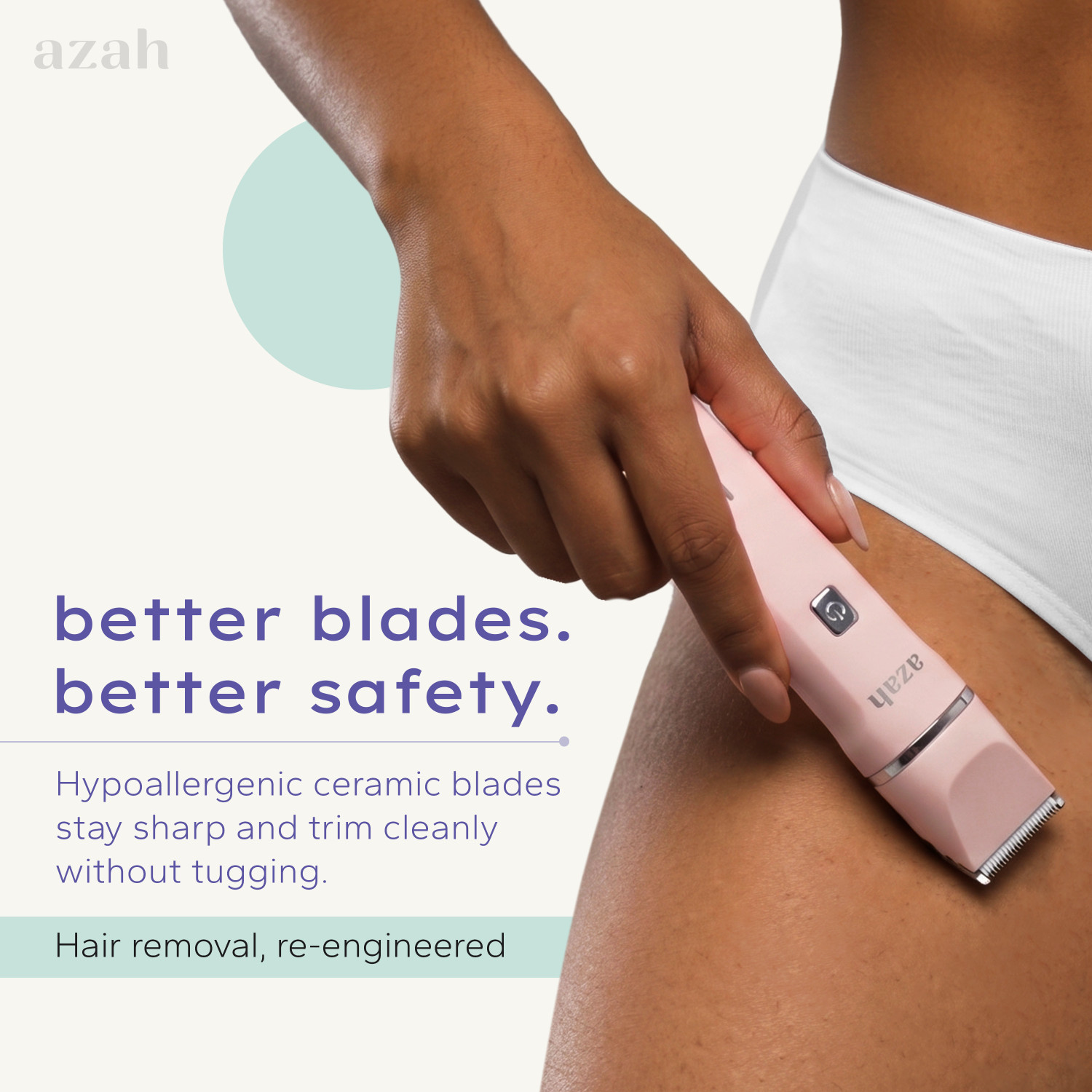 Image of AZAH Rechargeable Bikini Trimmer for Women | Multipurpose Body & Intimate Trimmer 120 min Runtime 4 Length Settings