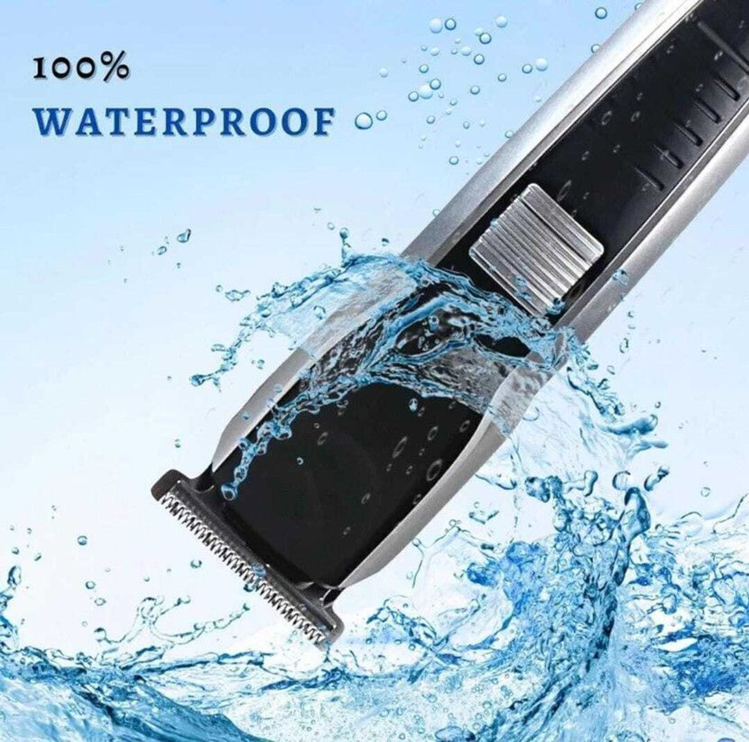 Image of FINARO 538 Waterproof Beard Trimmer | Rechargeable Hair Clipper Trimmer 120 min Runtime 4 Length Settings