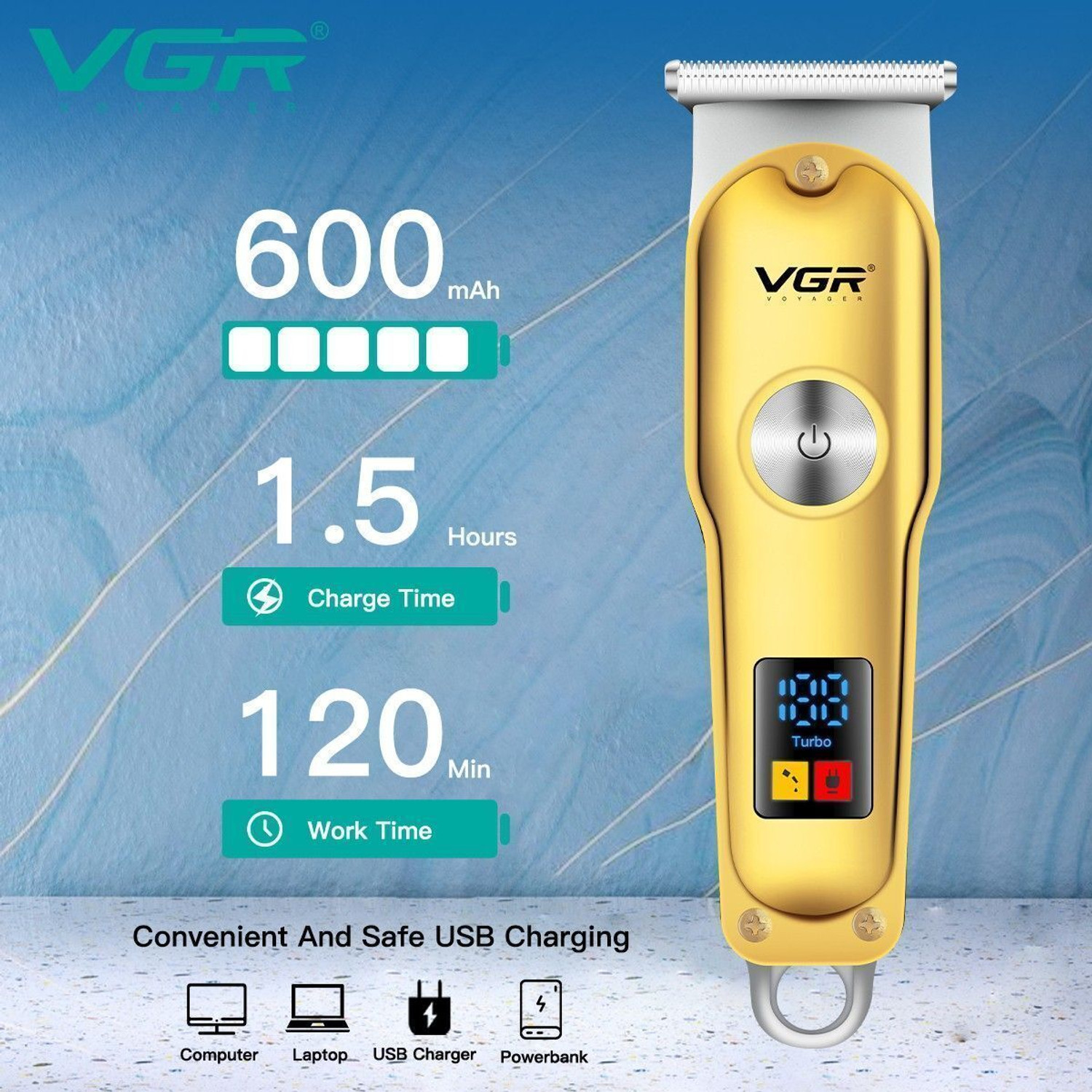 Image of VGR V-290. Trimmer 300 min Runtime 3 Length Settings